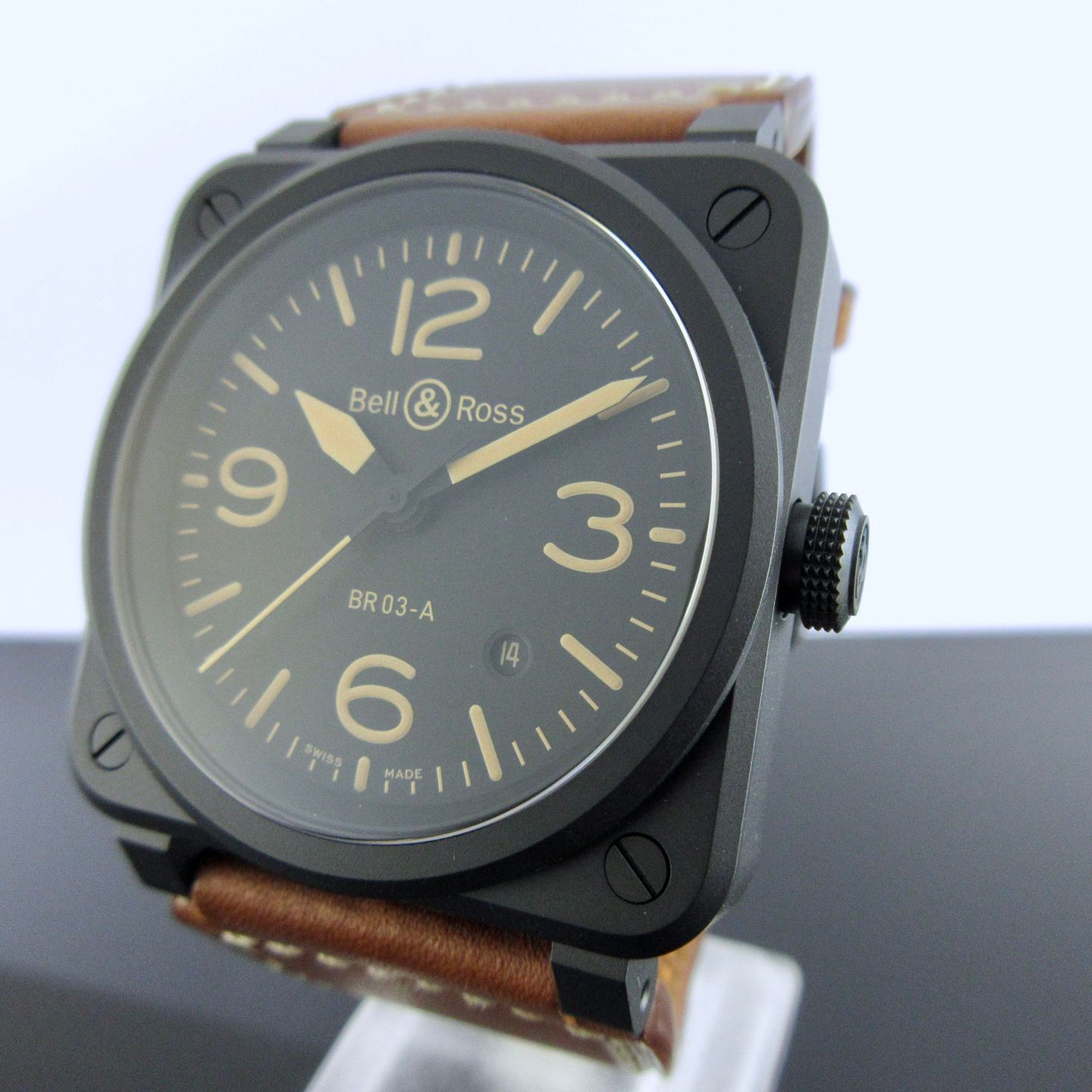 Bell & Ross BR 03 BR03A-HER-CE/SCA (2024) - Zwart wijzerplaat 42mm Keramiek (3/8)