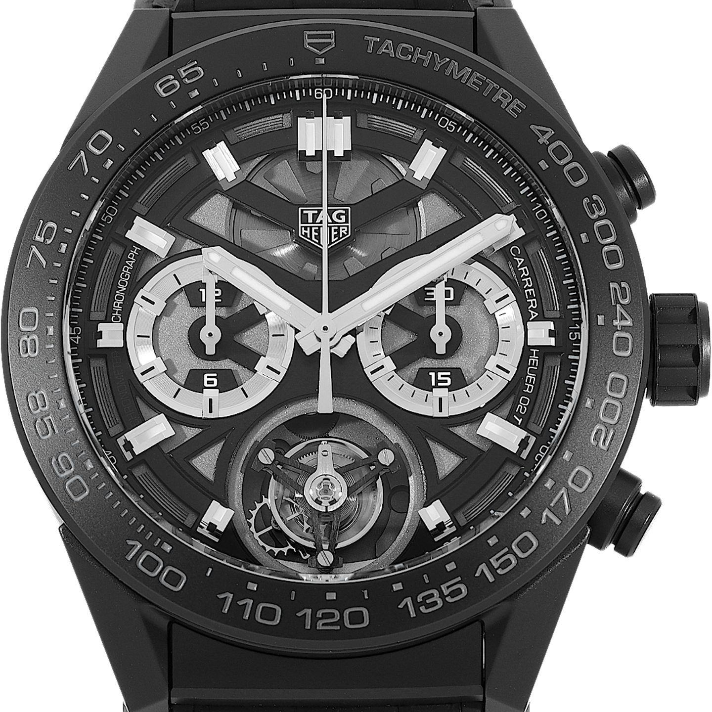 TAG Heuer Carrera Heuer-02T CAR5A90.FC6415 (Unknown (random serial)) - Black dial 45 mm Ceramic case (1/5)