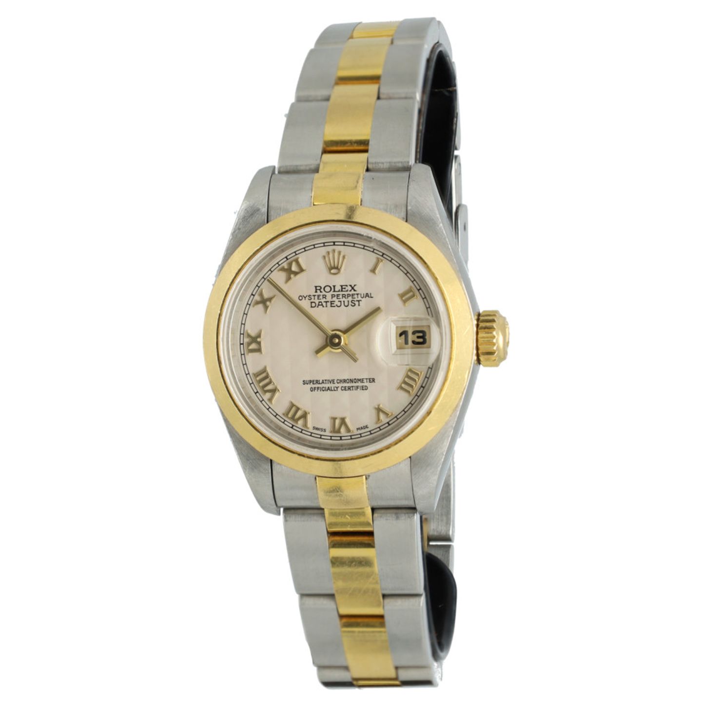 Rolex Lady-Datejust 69163 (1996) - Beige dial 26 mm Gold/Steel case (1/7)