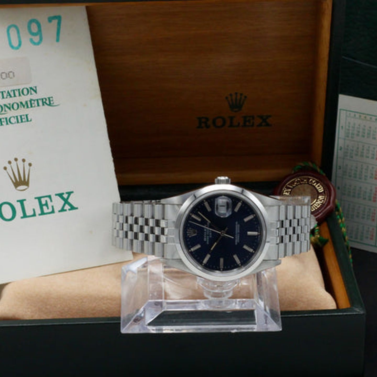 Rolex Oyster Perpetual Date 15200 (1995) - Blauw wijzerplaat 34mm Staal (3/7)