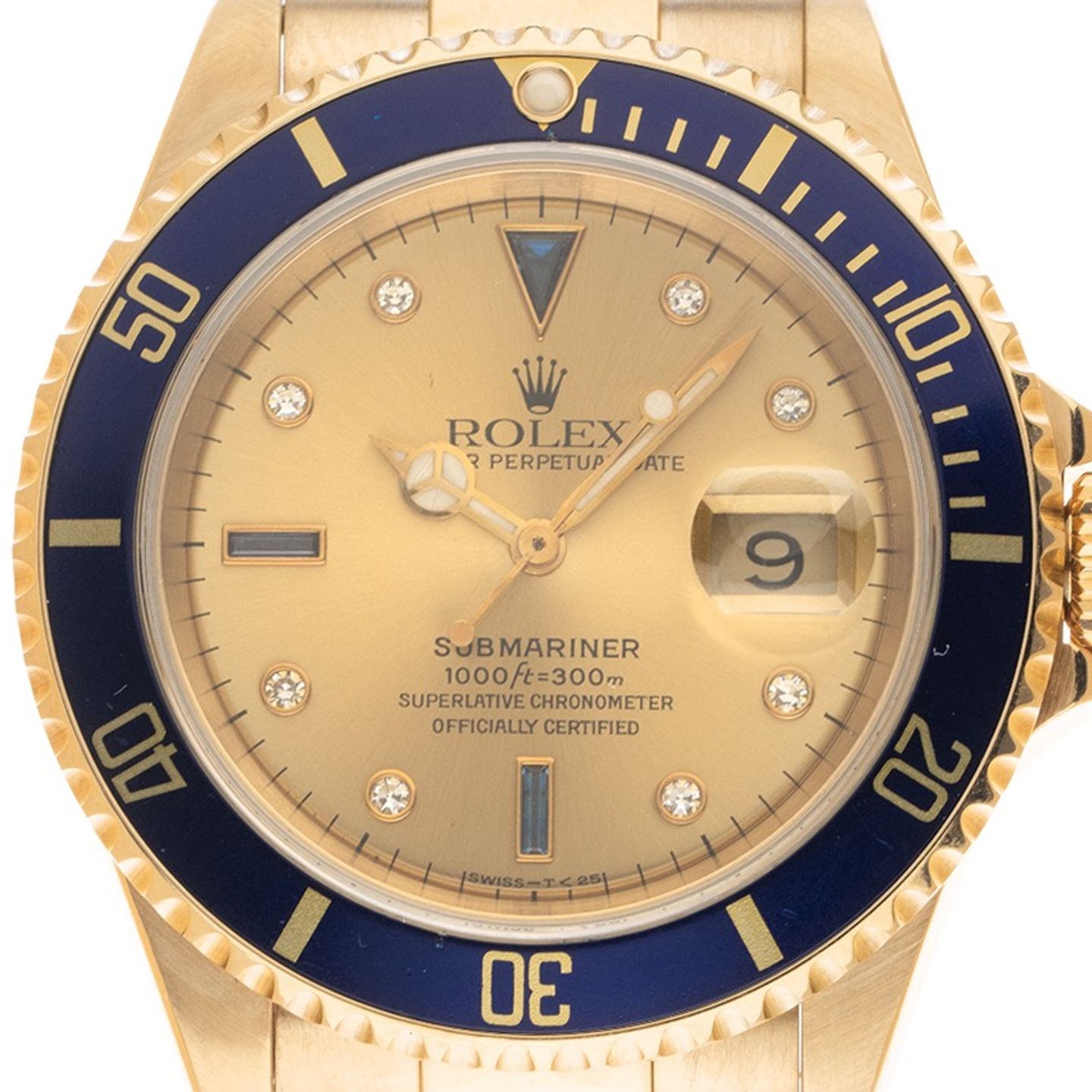 Rolex Submariner Date 16618 (1988) - 40 mm Yellow Gold case (1/8)