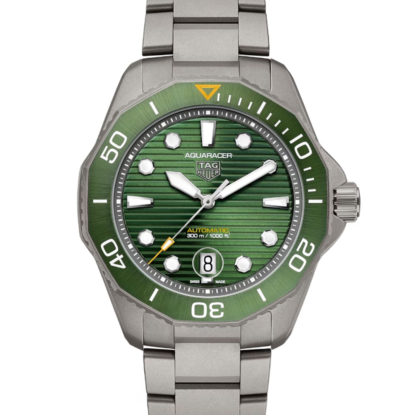 TAG Heuer Aquaracer 300M WBP208B.BF0631 (2023) - Green dial 43 mm Titanium case (1/8)