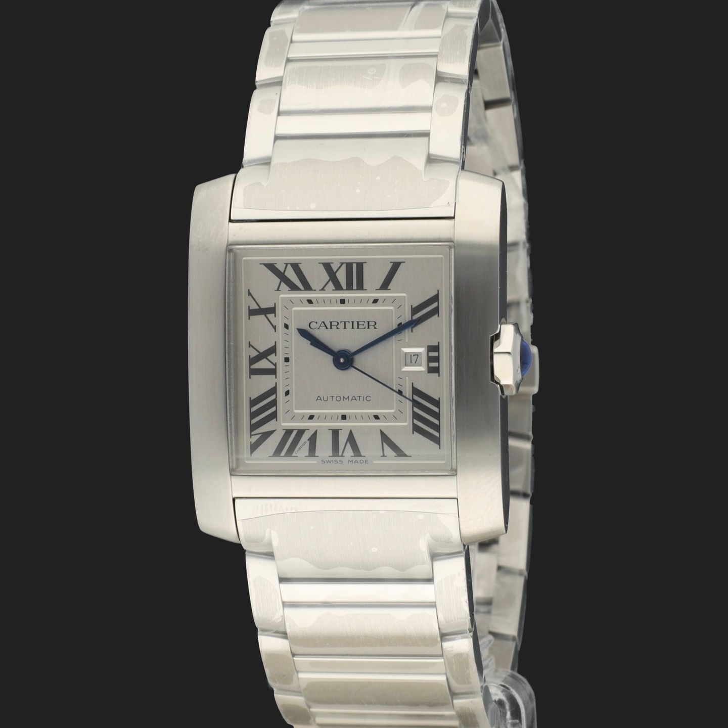 Cartier Tank Française WSTA0067 (2024) - Zilver wijzerplaat 31mm Staal (1/8)