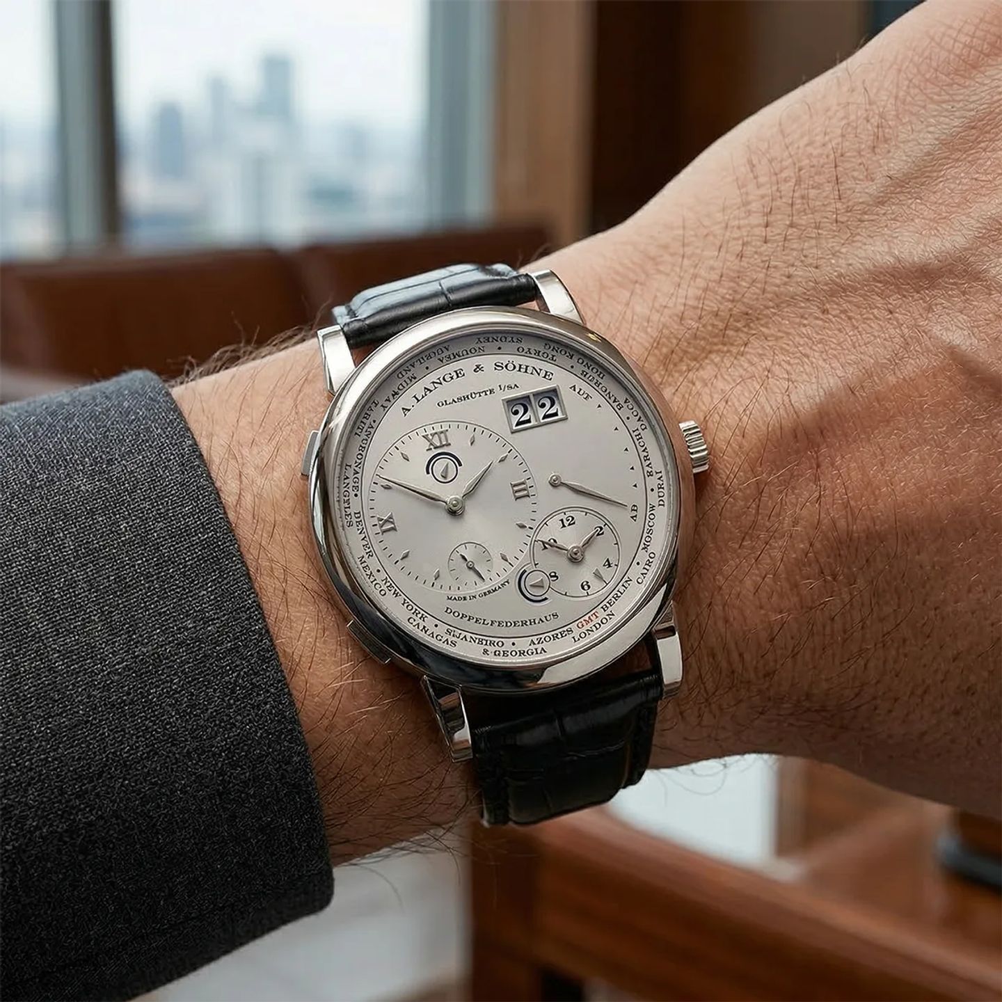 A. Lange & Söhne Lange 1 101.001 (2005) - Silver dial 42 mm Yellow Gold case (2/7)