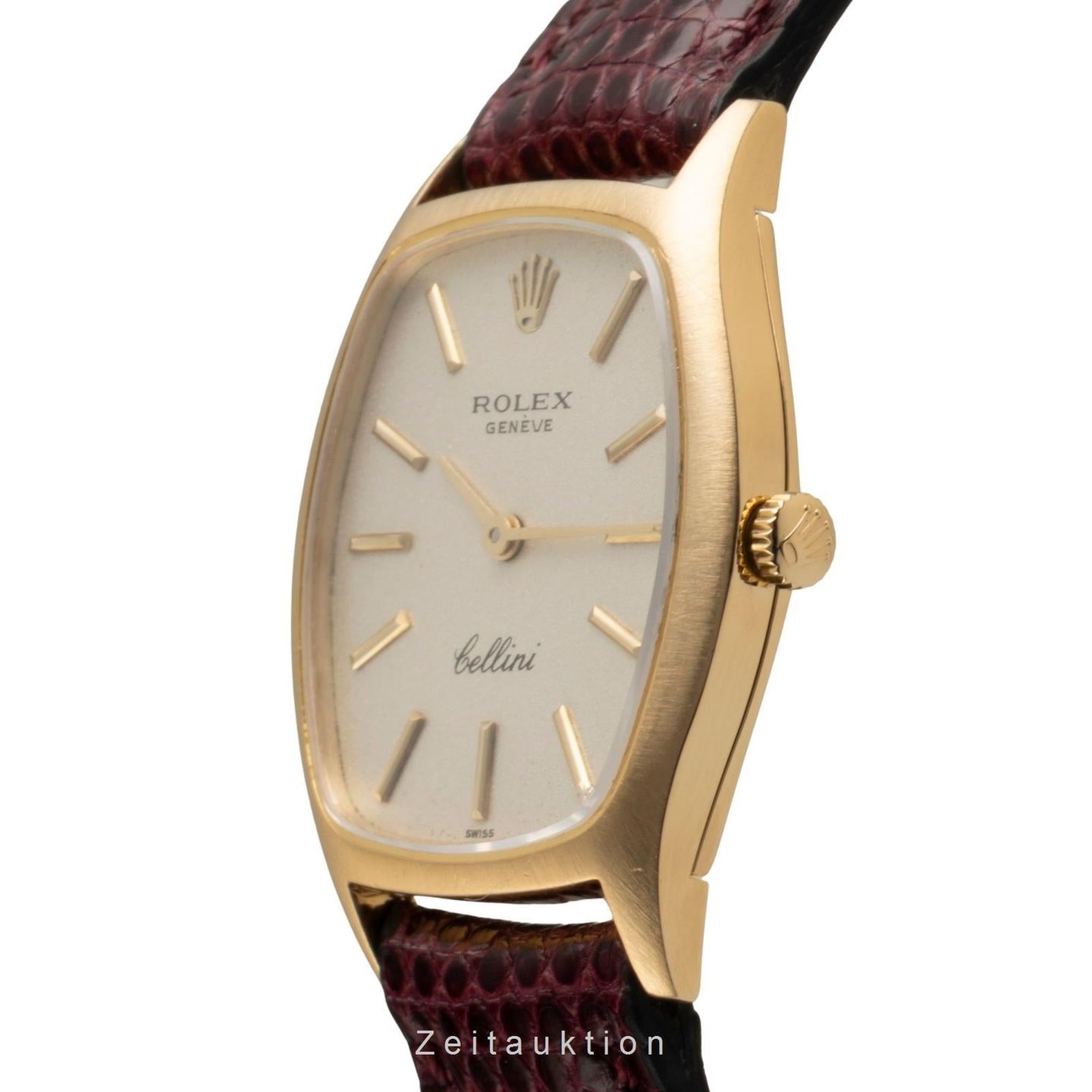 Rolex Cellini 3803 (1973) - Silver dial 32 mm Yellow Gold case (5/8)