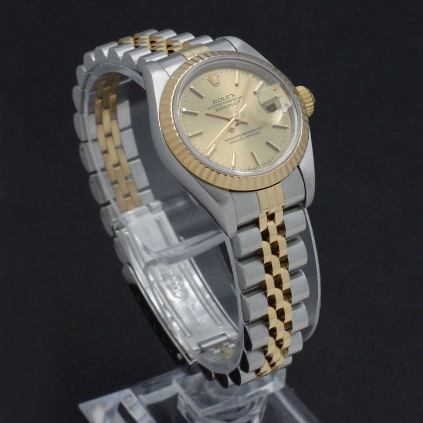 Rolex Lady-Datejust 69173 (1999) - Gold dial 26 mm Gold/Steel case (4/7)
