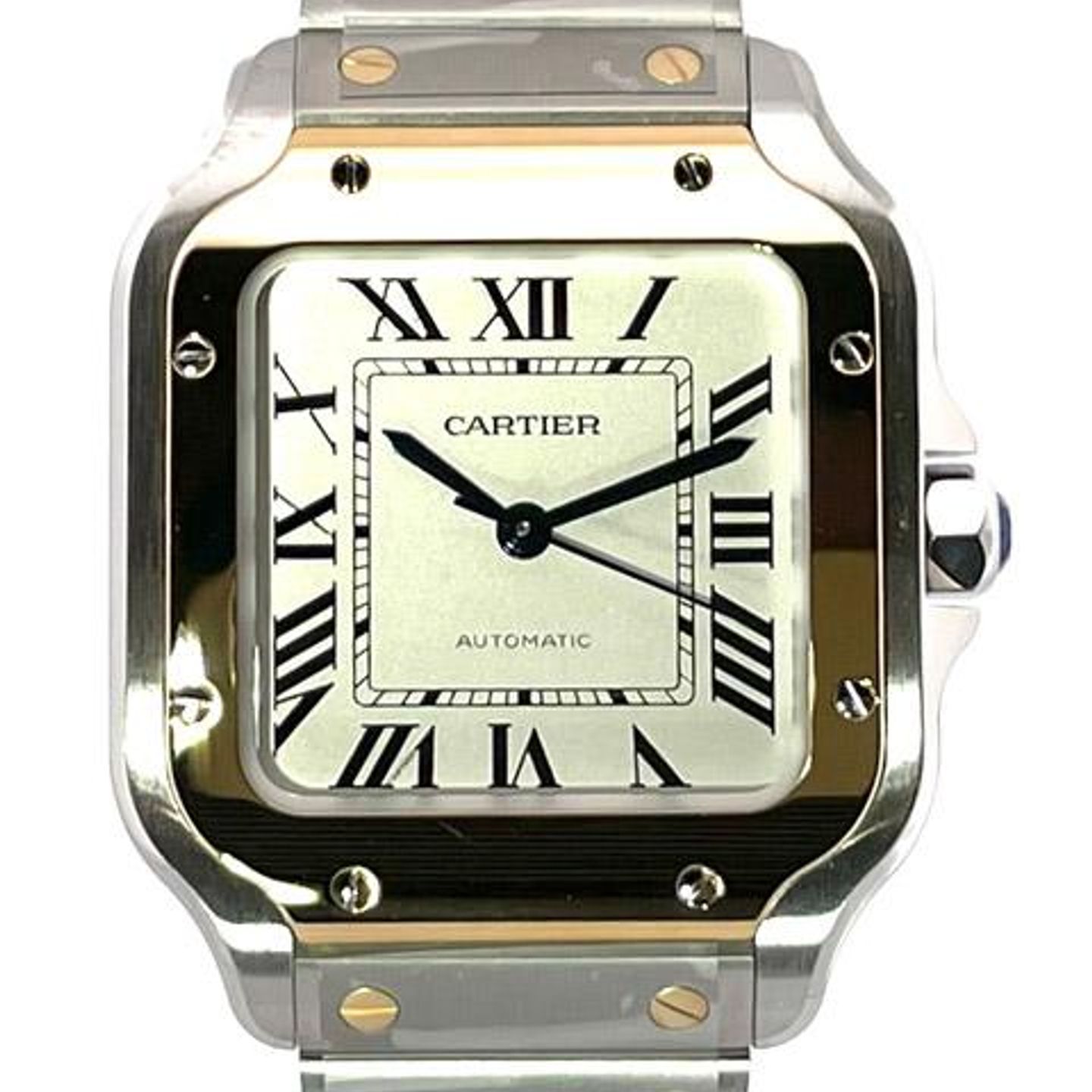 Cartier Santos W2SA0016 (2024) - Silver dial 35 mm Gold/Steel case (1/8)