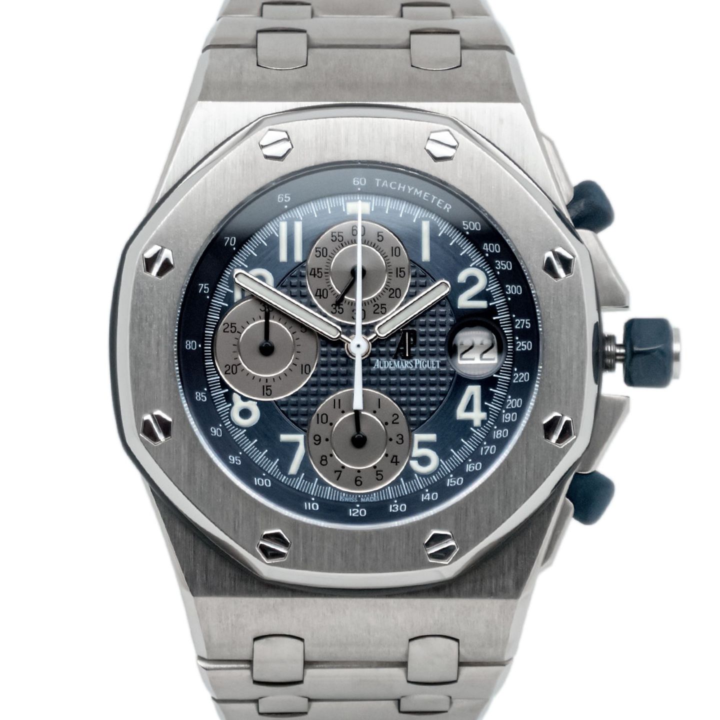 Audemars Piguet Royal Oak Offshore Chronograph 25721TI.OO.1000TI.02 (2003) - Blue dial 42 mm Titanium case (1/7)