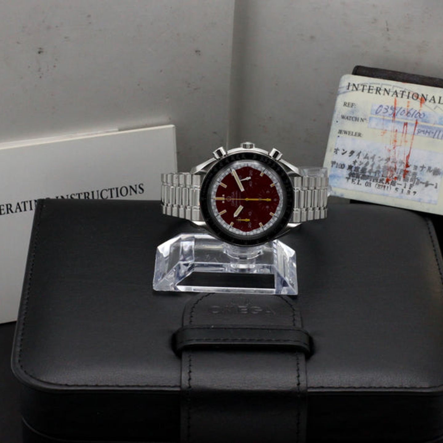 Omega Speedmaster Reduced 3510.61.00 (1998) - Red dial 39 mm Steel case (3/7)