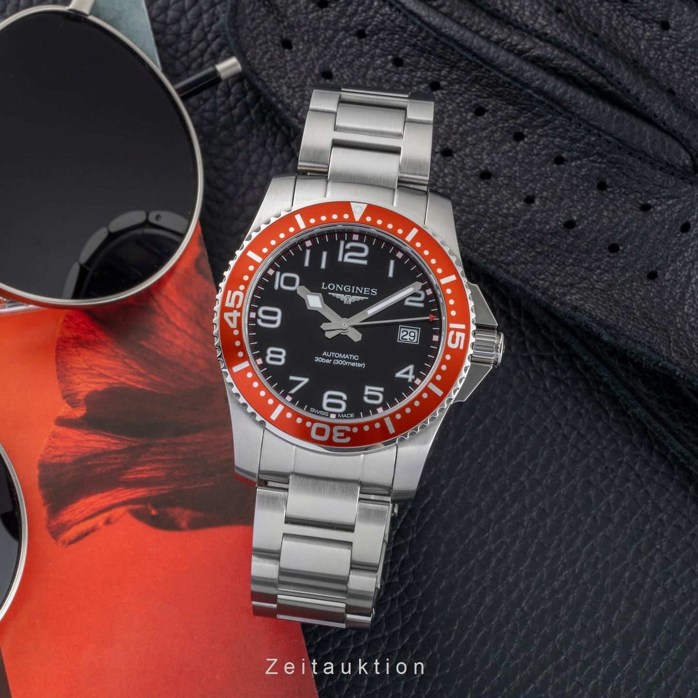 Longines HydroConquest L3.695.4.03.6 (2015) - Zwart wijzerplaat 41mm Staal (3/8)