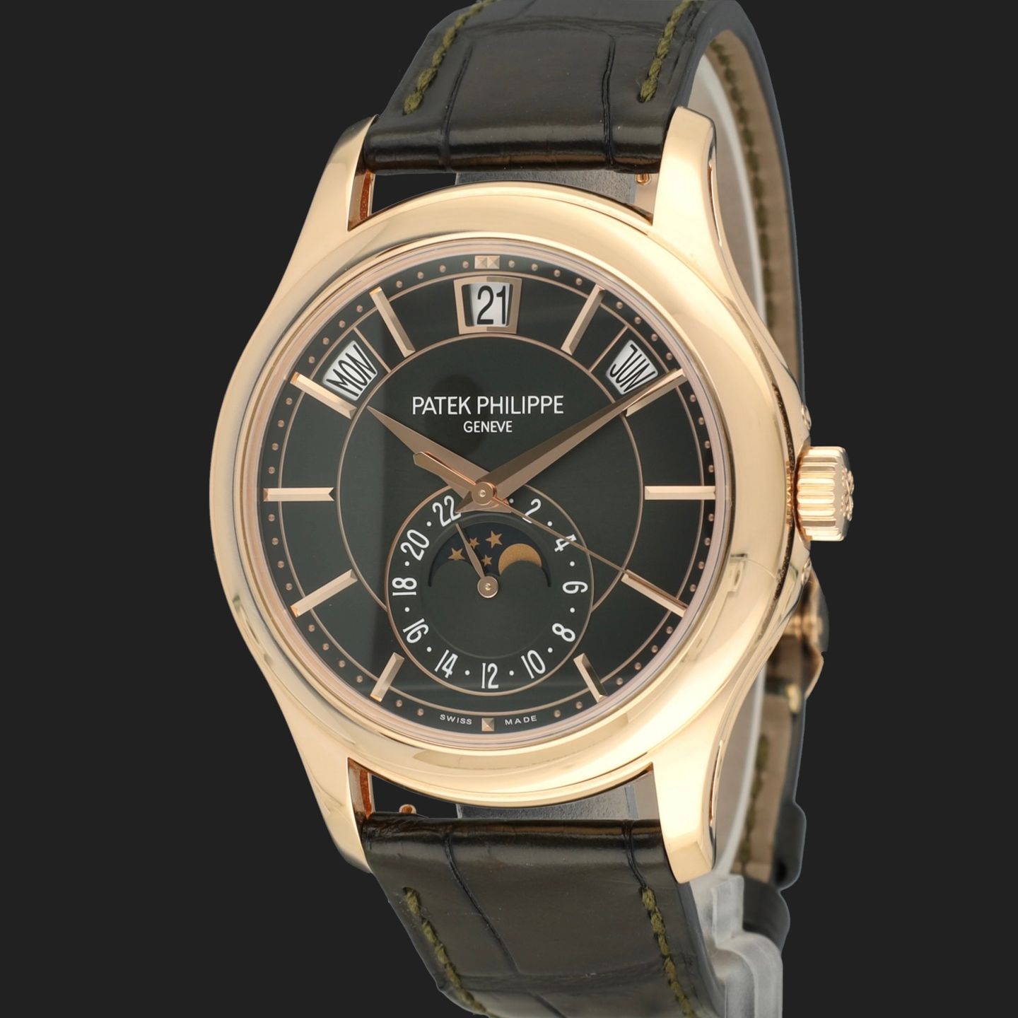 Patek Philippe Annual Calendar 5205R-011 (2022) - Green dial 40 mm Rose Gold case (1/7)