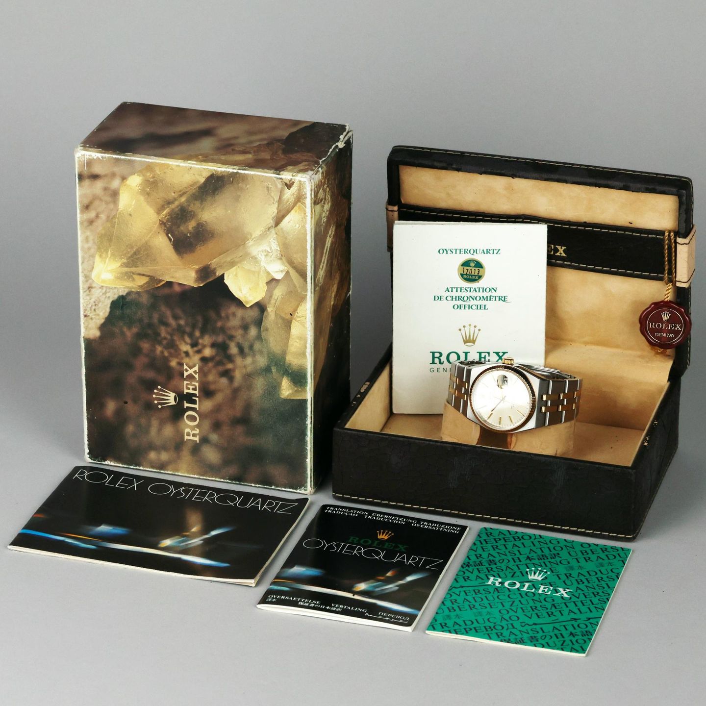 Rolex Datejust Oysterquartz 17013 (1986) - 36 mm Gold/Steel case (8/8)