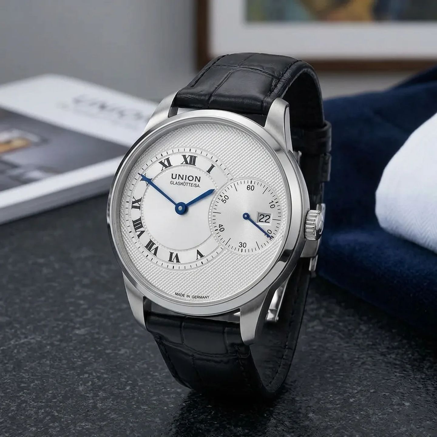 Union Glashütte 1893 Large Second D007.444.16.033.00 (2014) - Zilver wijzerplaat 42mm Staal (3/8)