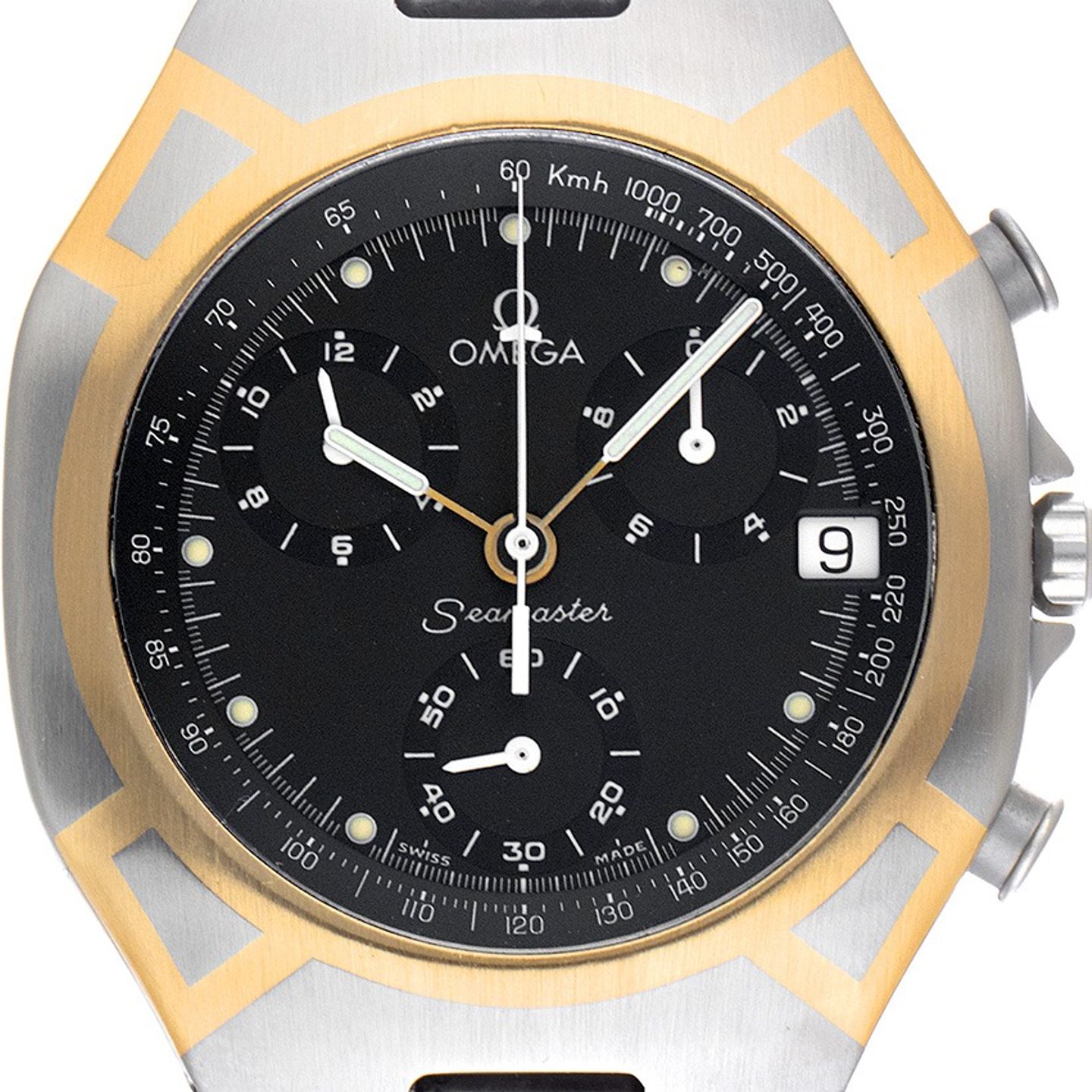 Omega Seamaster 386.1031.1 (1991) - Black dial 38 mm Gold/Steel case (1/8)