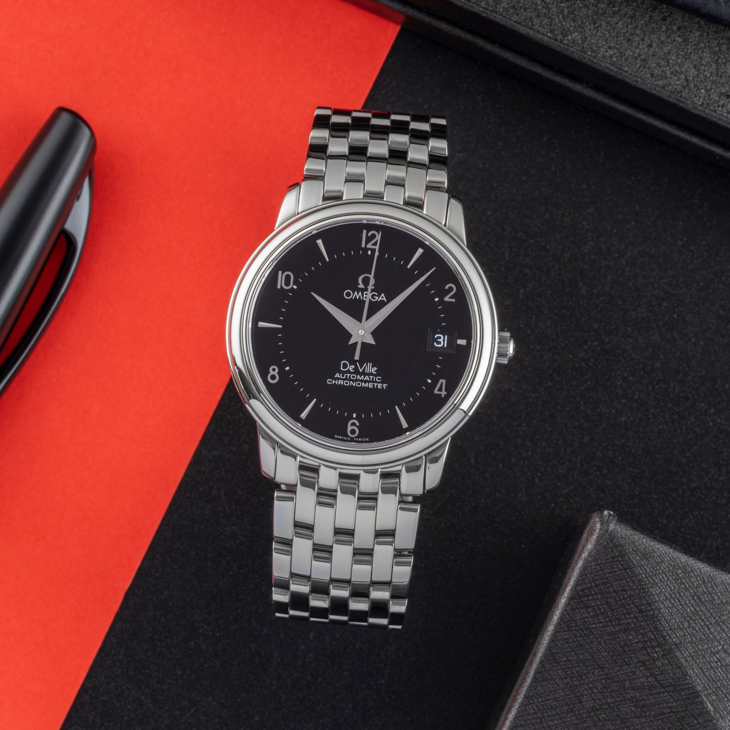 Omega De Ville Prestige 4500.50.00 (2006) - Zwart wijzerplaat 35mm Staal (1/8)