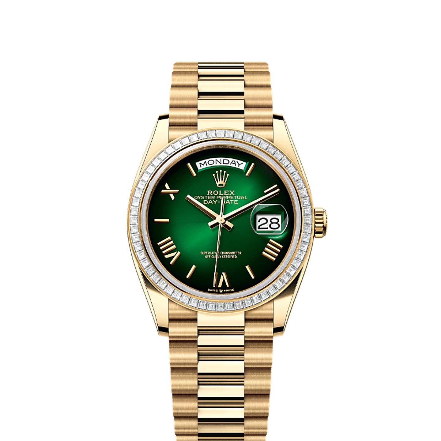 Rolex Day-Date 36 128398TBR (2025) - Green dial 36 mm Yellow Gold case (1/1)