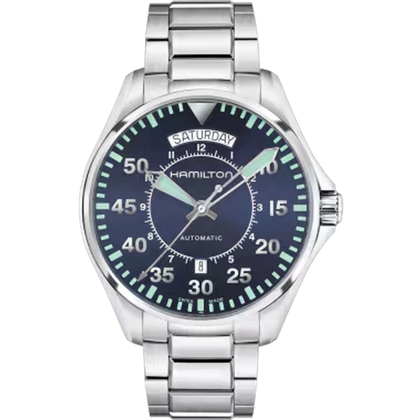 Hamilton Khaki Pilot Day Date H64615145 (2025) - Blauw wijzerplaat 42mm Staal (1/1)