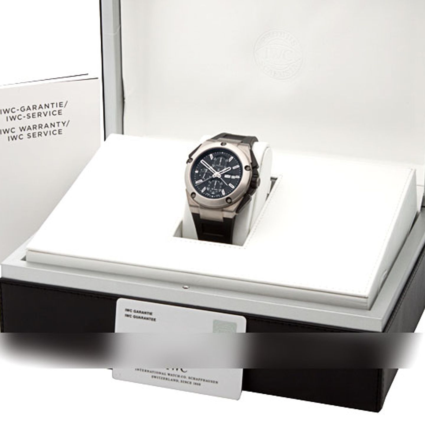 IWC Ingenieur Double Chronograph Titanium IW376501 (2012) - Zwart wijzerplaat 45mm Titanium (4/4)