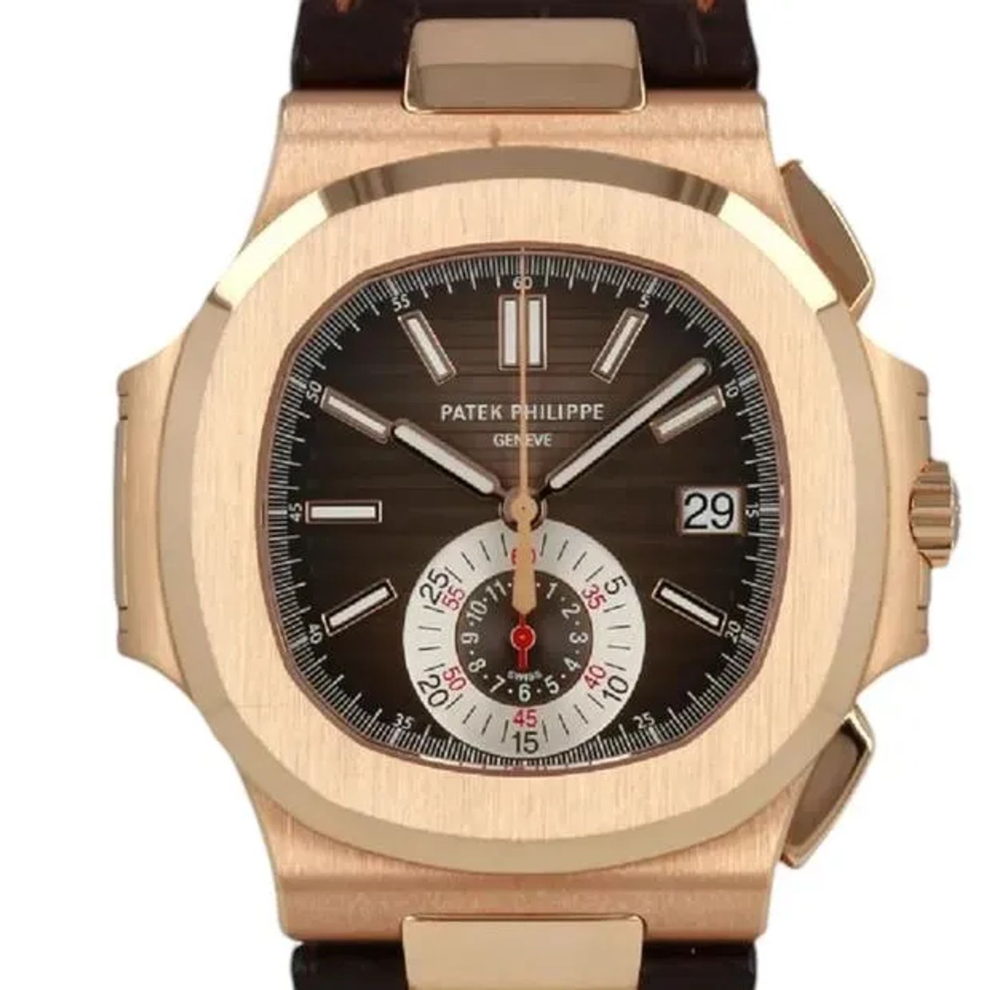 Patek Philippe Nautilus 5980R-001 (2024) - Bruin wijzerplaat 41mm Roségoud (6/6)