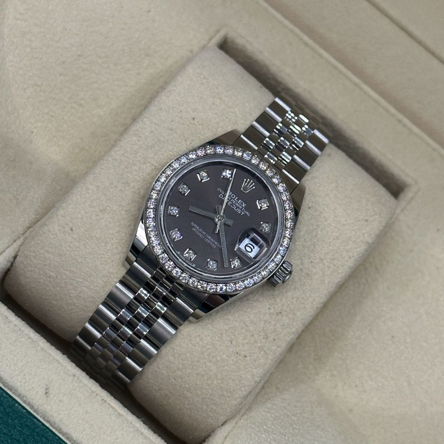 Rolex Lady-Datejust 279384RBR (2024) - Grijs wijzerplaat 28mm Staal (8/8)