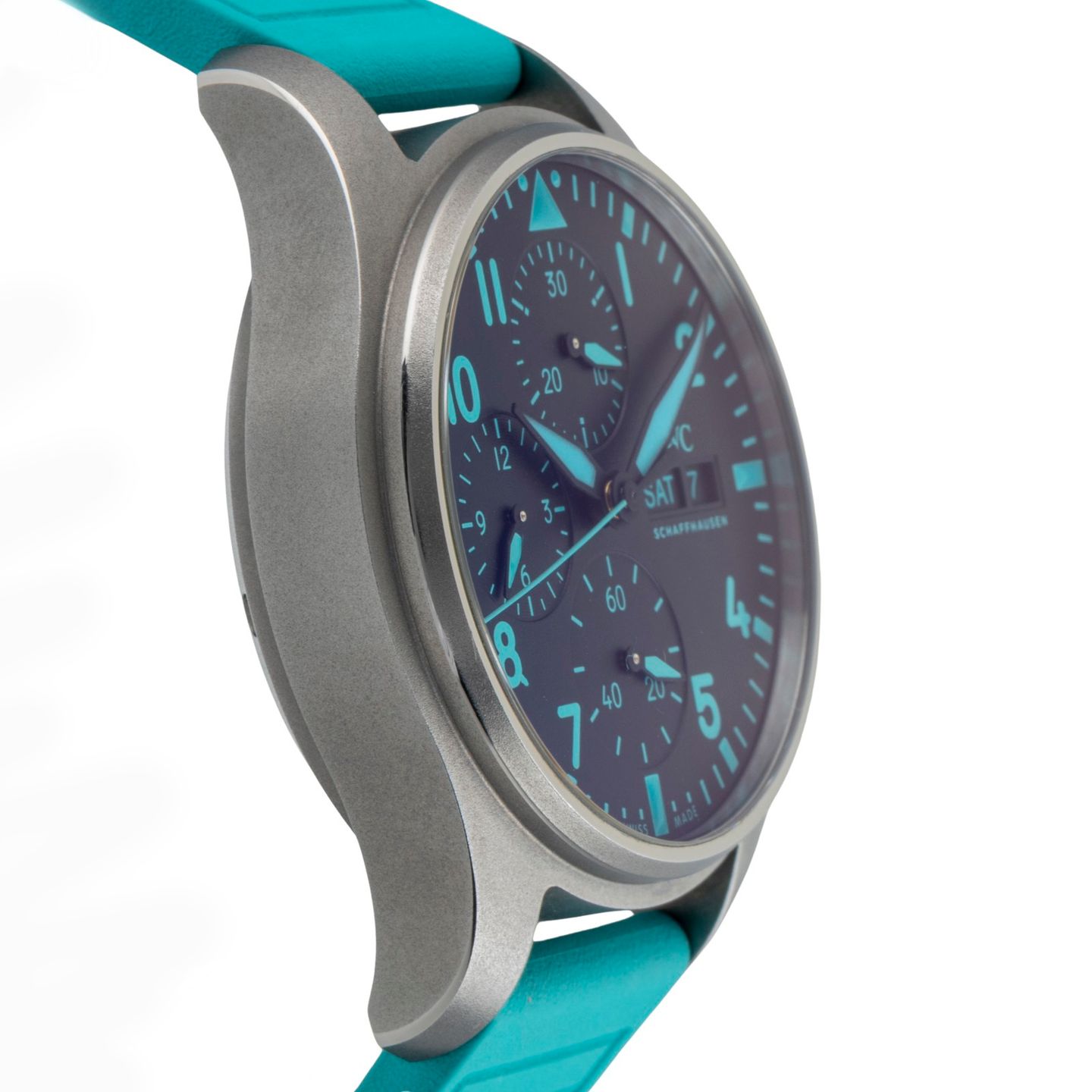 IWC Pilot Chronograph IW388108 (Unknown (random serial)) - Black dial 41 mm Titanium case (7/8)