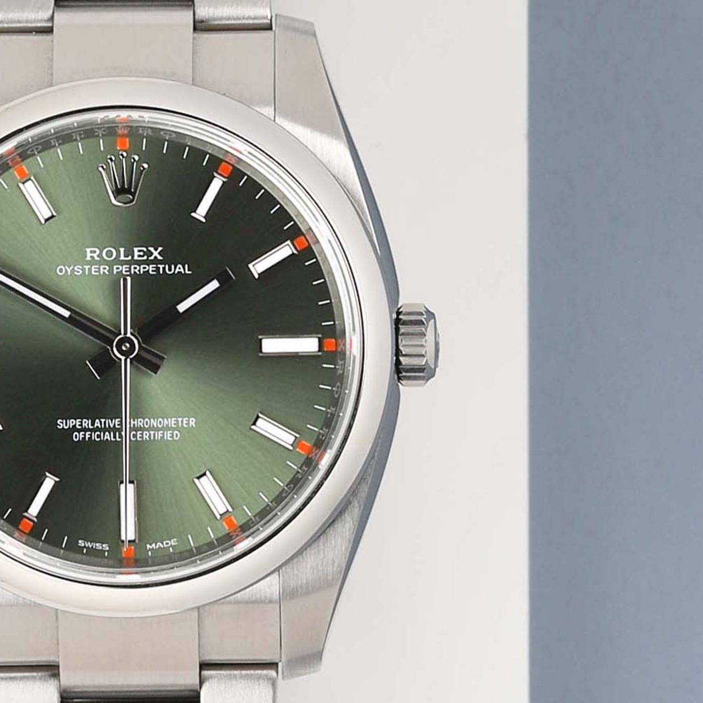 Rolex Oyster Perpetual 34 114200 (2020) - Green dial 34 mm Steel case (5/7)