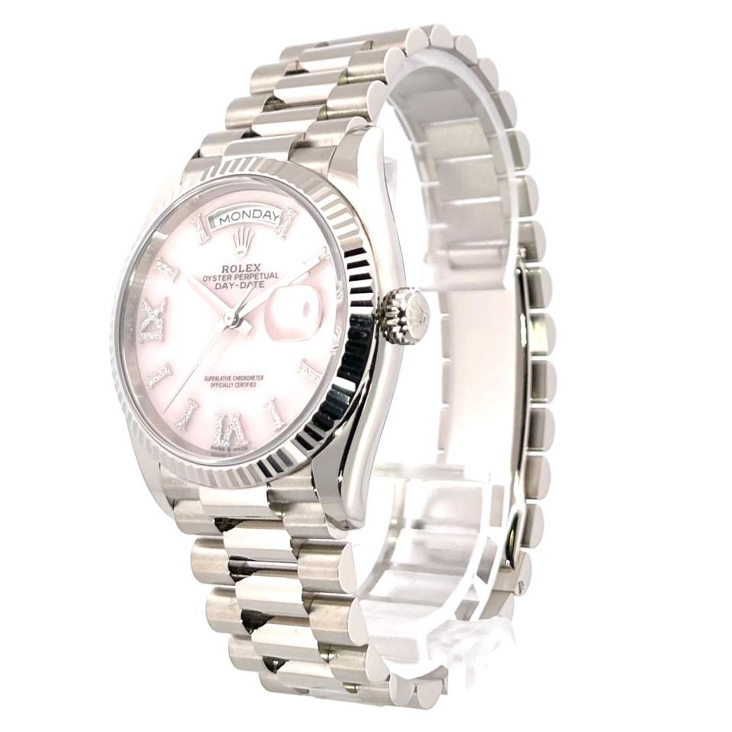 Rolex Day-Date 36 128239 (2019) - Pink dial 36 mm White Gold case (3/8)