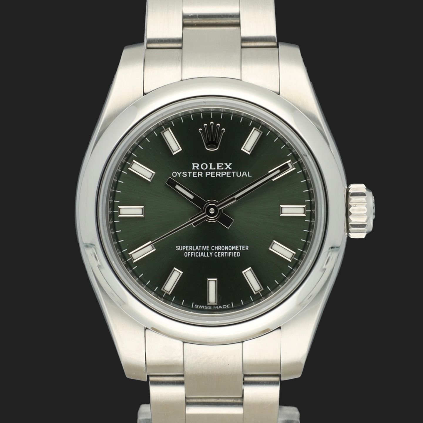 Rolex Oyster Perpetual 26 176200 (2018) - Green dial 26 mm Steel case (3/8)