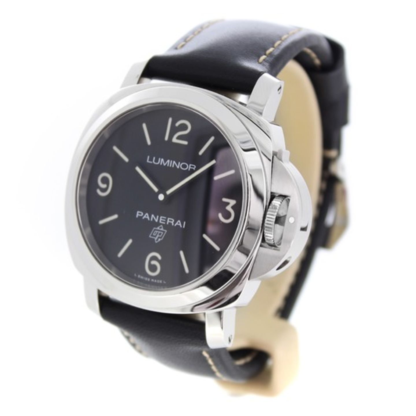 Panerai Luminor Base Logo PAM 00773 (2019) - Zwart wijzerplaat 44mm Staal (3/6)