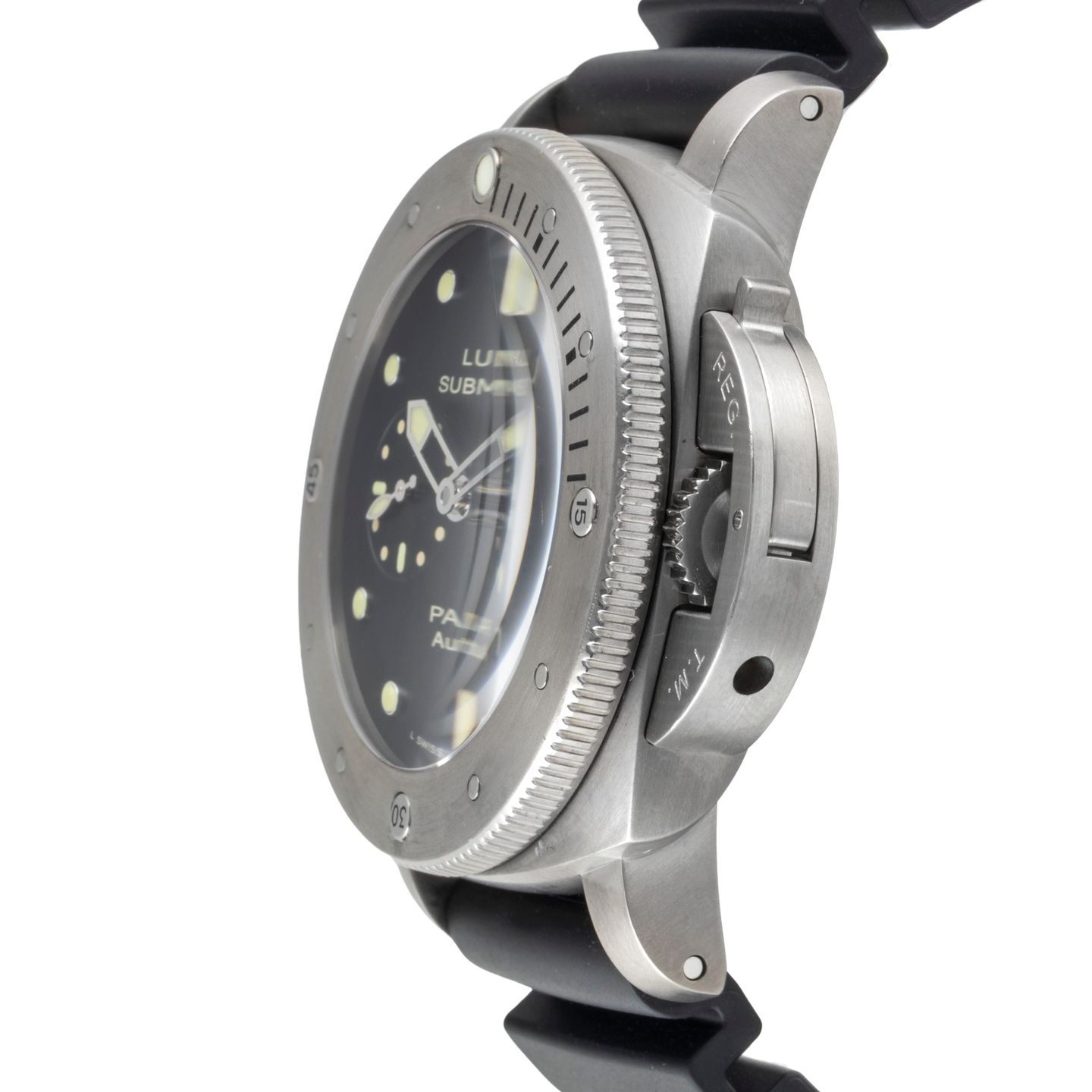 Panerai Luminor Submersible 1950 3 Days Automatic PAM00305 (Onbekend (willekeurig serienummer)) - Zwart wijzerplaat 47mm Titanium (6/8)