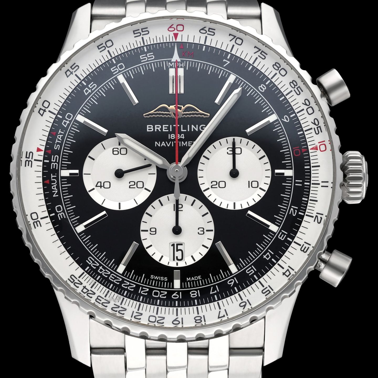 Breitling Navitimer 1 B01 Chronograph AB0137 (2022) - Black dial 46 mm Steel case (1/8)