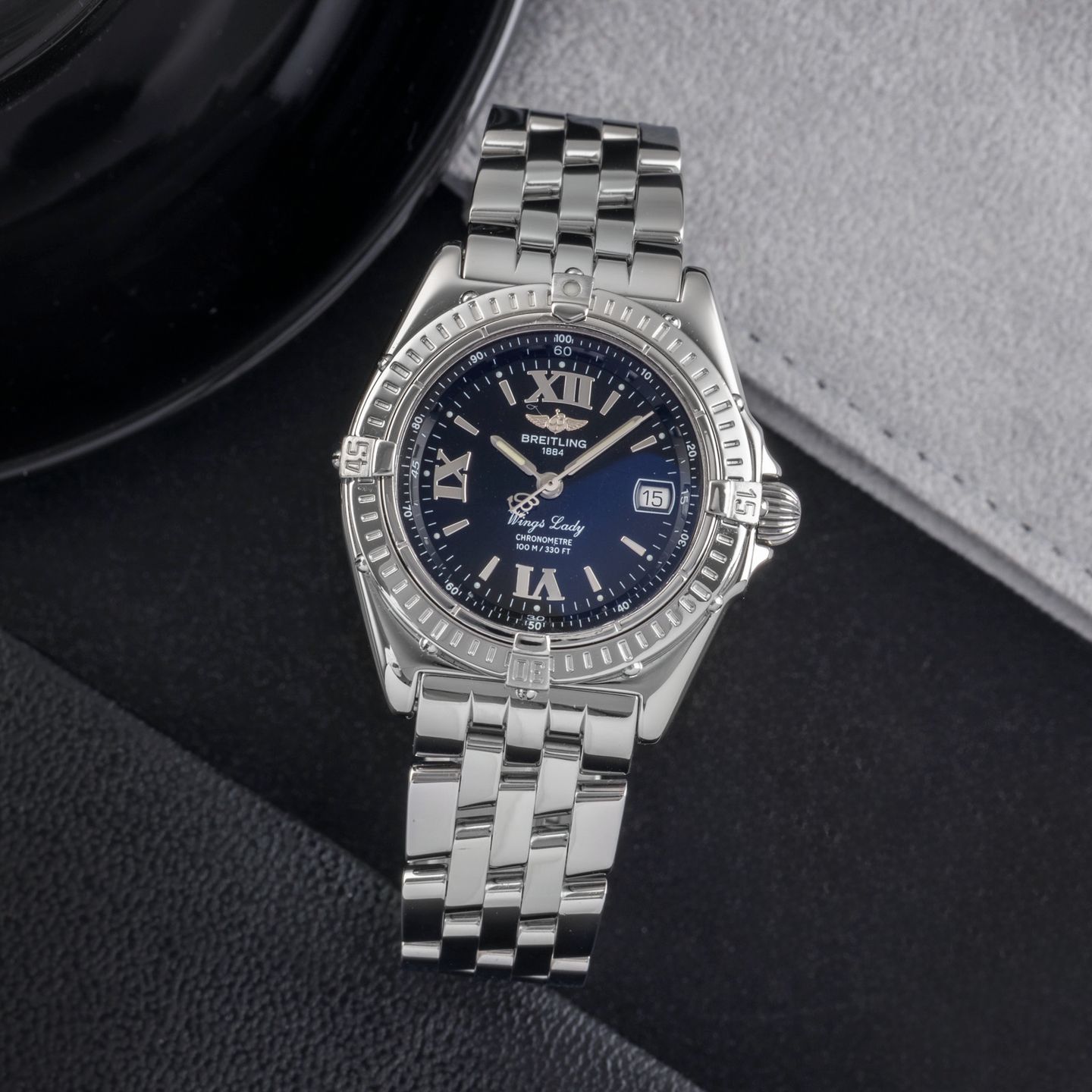 Breitling Wings Lady A67350 (Unknown (random serial)) - Black dial 31 mm Steel case (1/8)