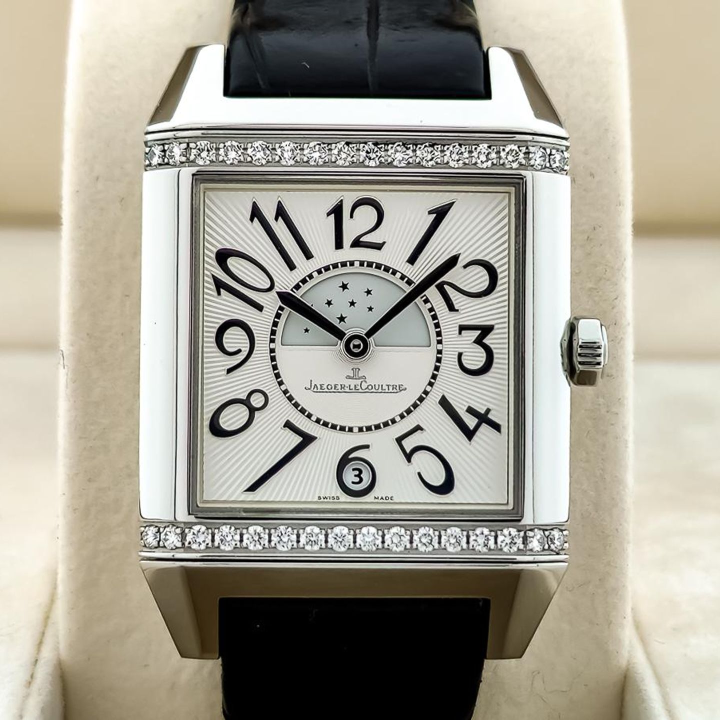 Jaeger-LeCoultre Reverso Squadra Lady Duetto Q7058420 (2011) - Zilver wijzerplaat 42mm Staal (1/8)