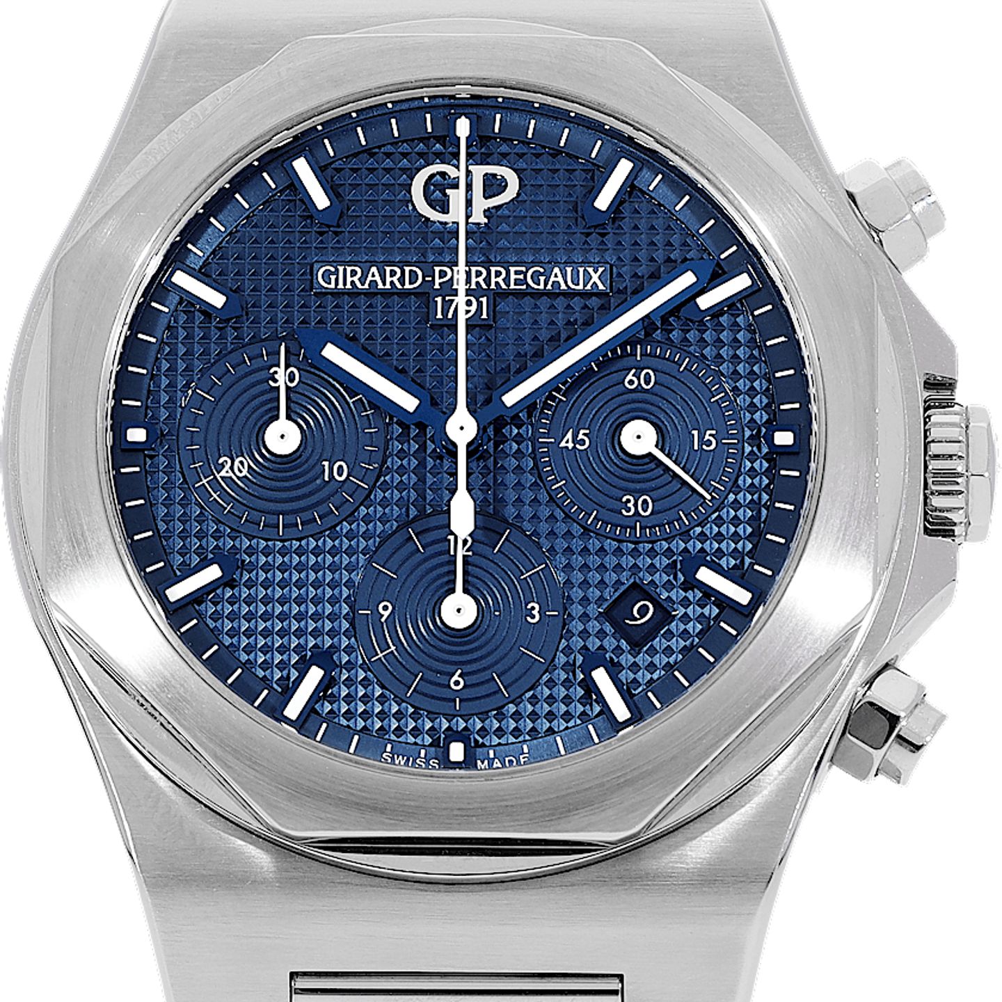 Girard-Perregaux Laureato 81020-11-431-11A (2019) - Blue dial 43 mm Steel case (2/5)