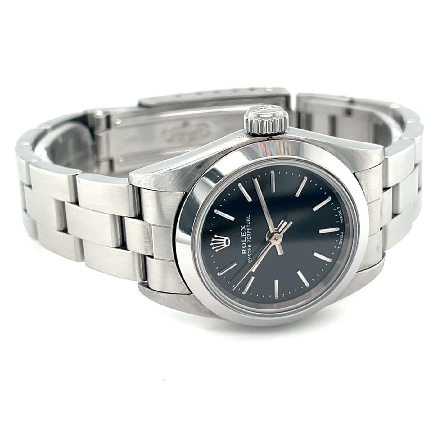Rolex Oyster Perpetual 67180 (1998) - Black dial 26 mm Steel case (2/8)