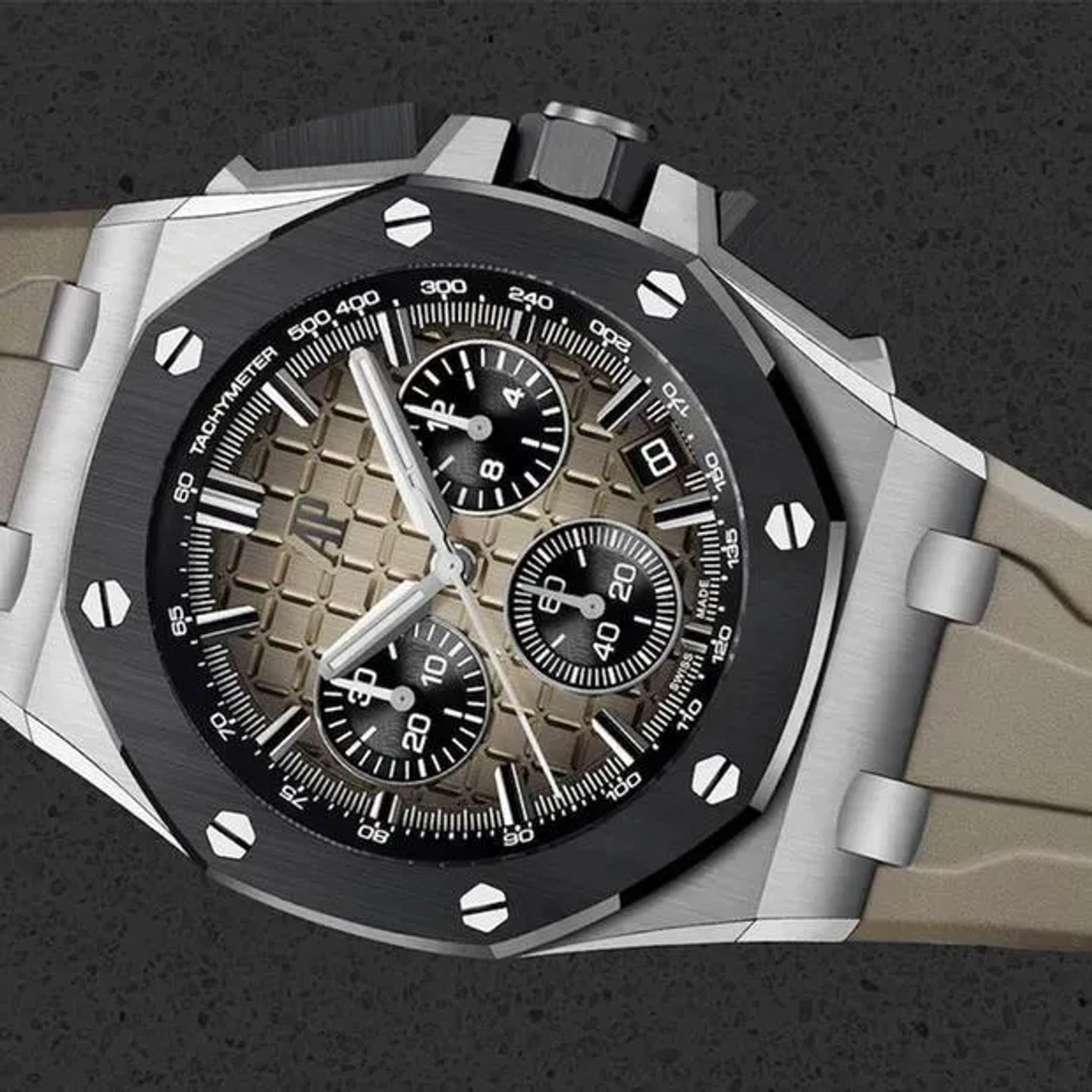 Audemars Piguet Royal Oak Offshore Chronograph 26420SO.OO.A600CA.01 (2023) - Beige wijzerplaat 43mm Staal (2/6)