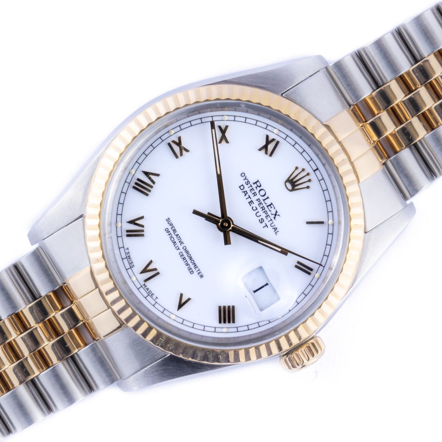 Rolex Datejust 36 16013 (1986) - White dial 36 mm Gold/Steel case (1/7)