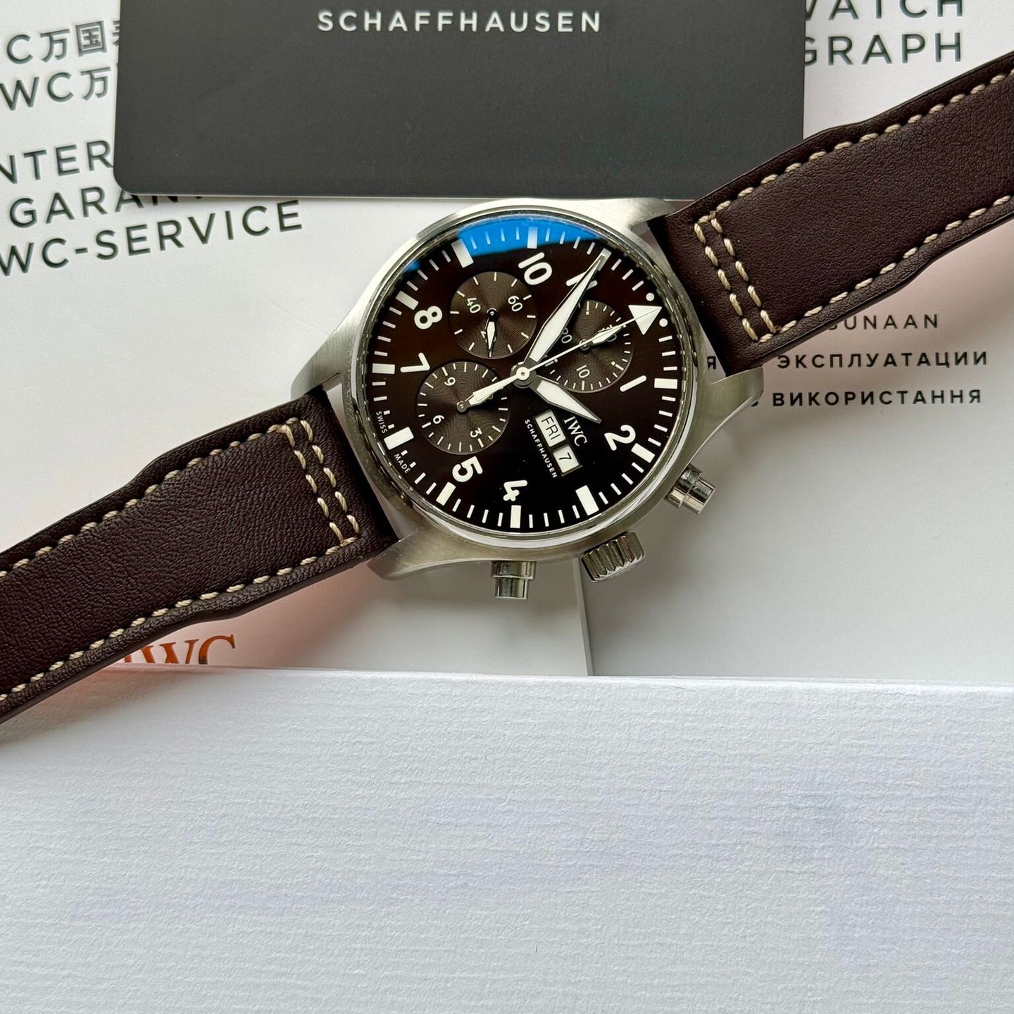 IWC Pilot Chronograph IW377713 (2021) - Brown dial 43 mm Steel case (7/7)