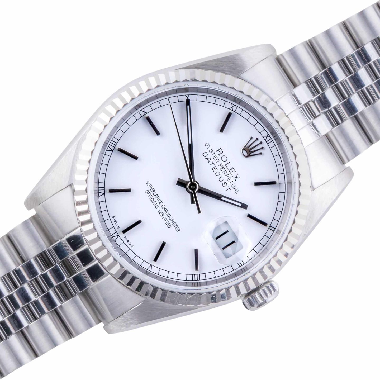 Rolex Datejust 36 16234 (1997) - White dial 36 mm Steel case (1/8)