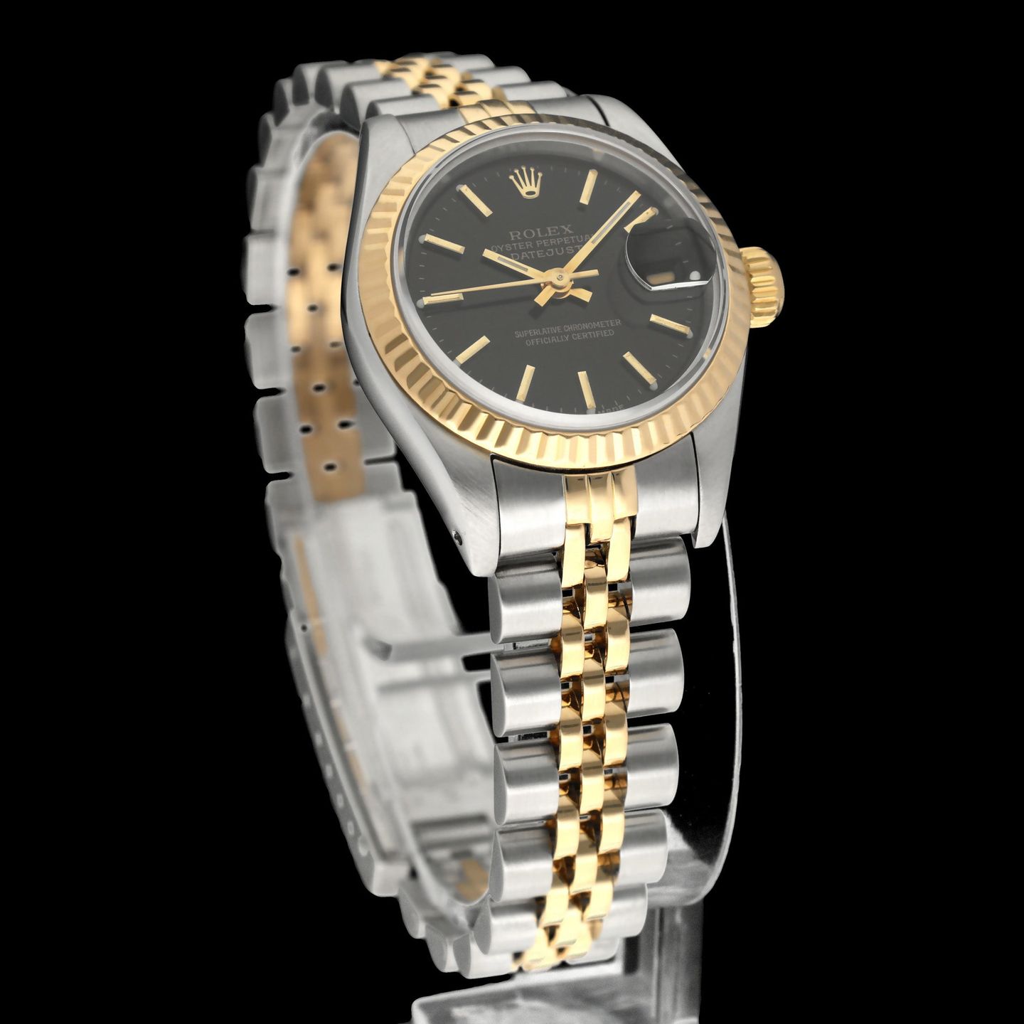 Rolex Lady-Datejust 69173 (1986) - Black dial 26 mm Gold/Steel case (4/8)