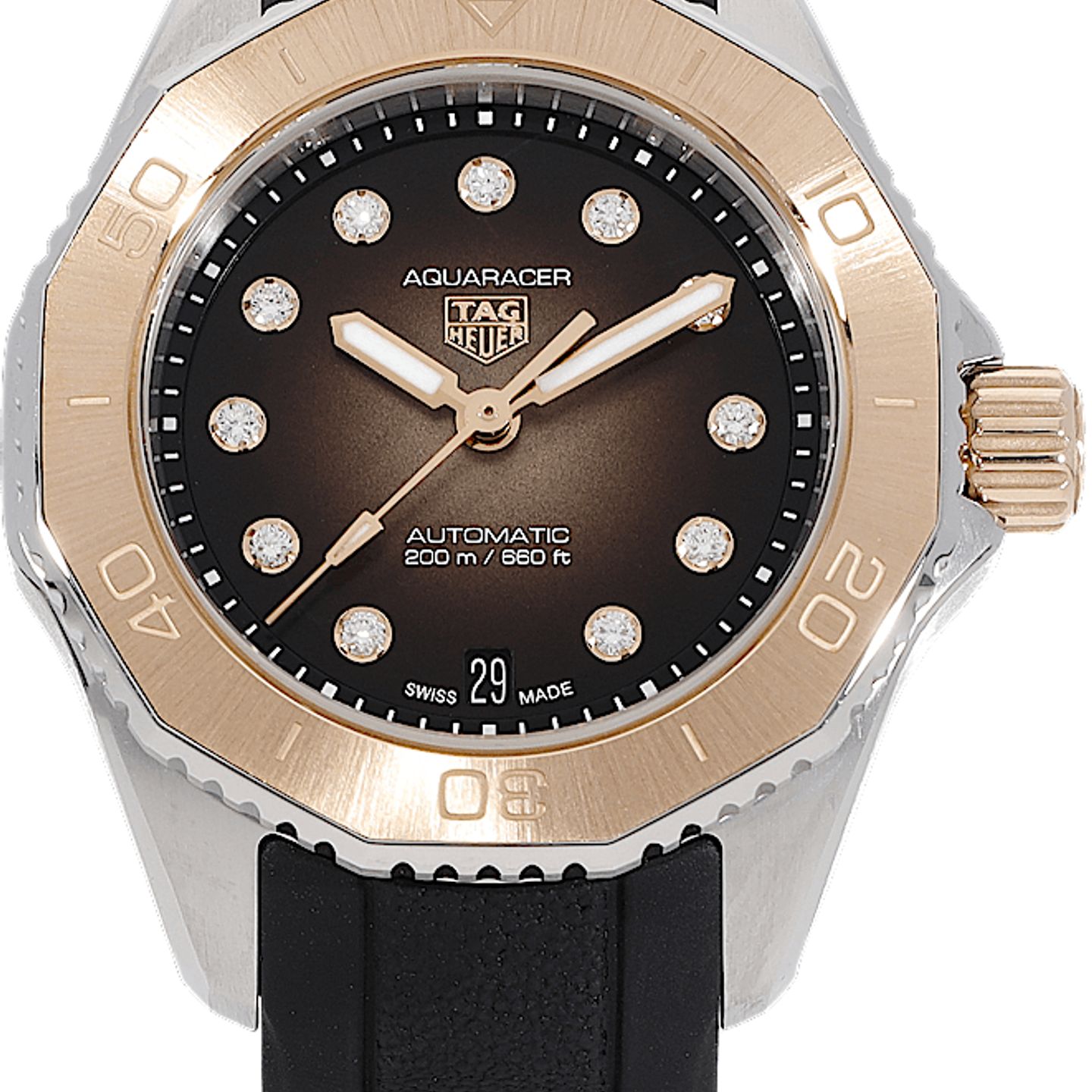 TAG Heuer Aquaracer Lady WBP2451.FT6200 (2023) - Black dial 30 mm Gold/Steel case (2/5)