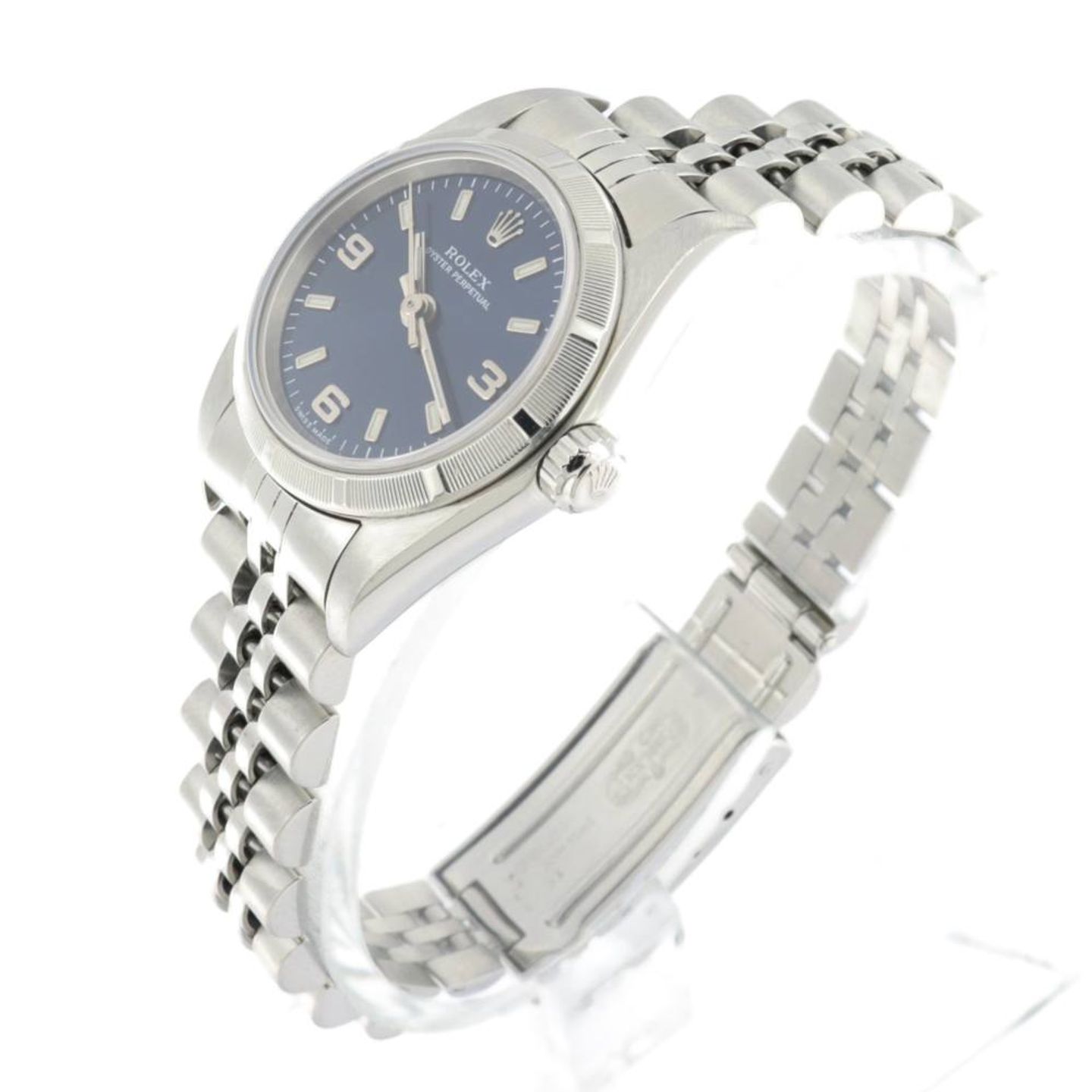 Rolex Oyster Perpetual 76030 (2003) - Blauw wijzerplaat 26mm Staal (3/6)