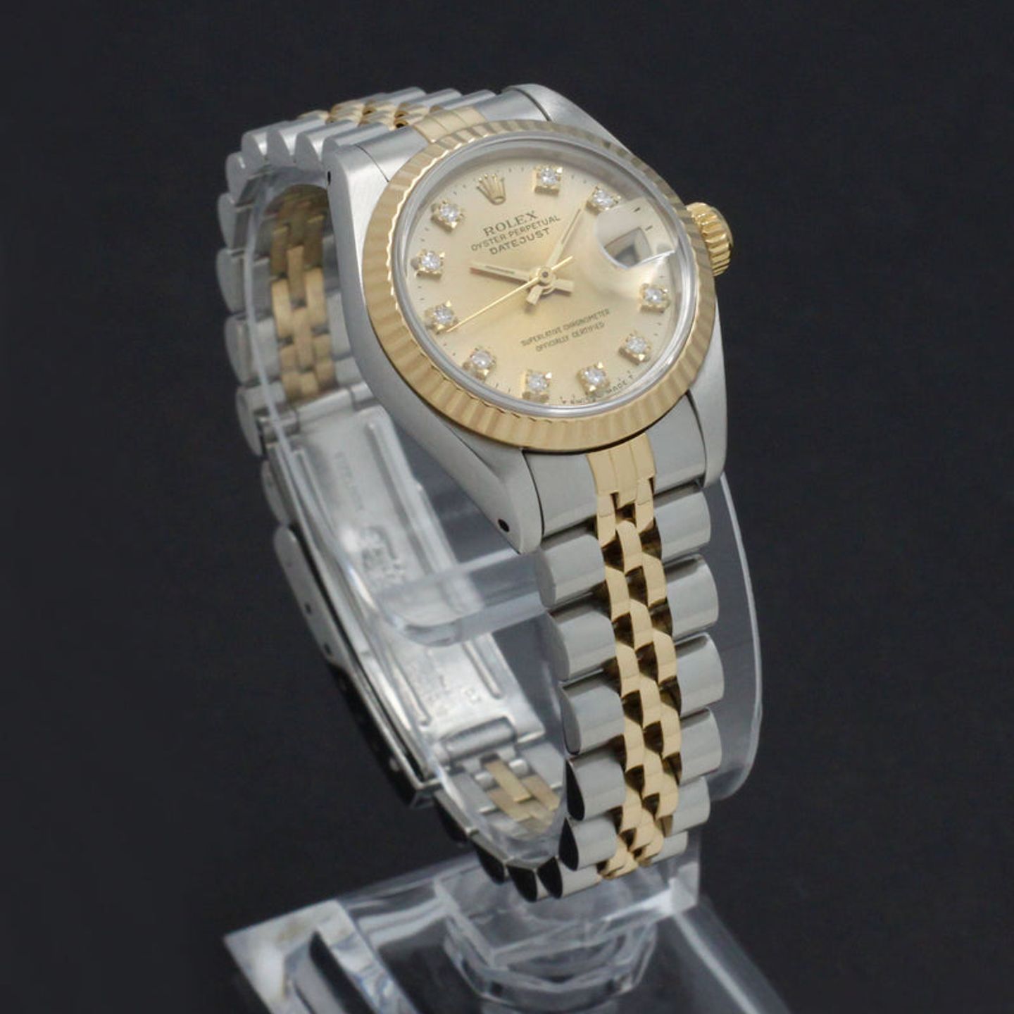 Rolex Lady-Datejust 69173 (1990) - Gold dial 26 mm Gold/Steel case (4/7)