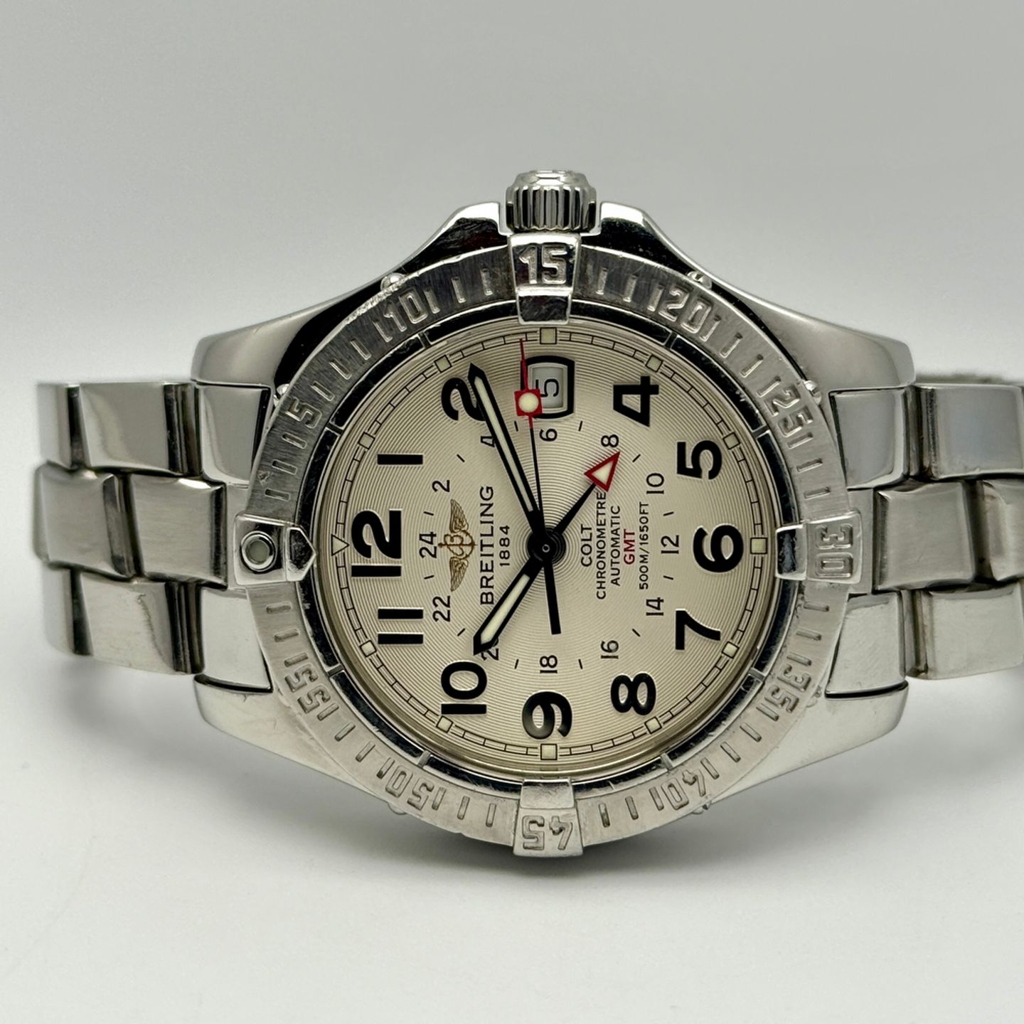 Breitling Colt GMT A32350 (2005) - Silver dial 40 mm Steel case (2/8)