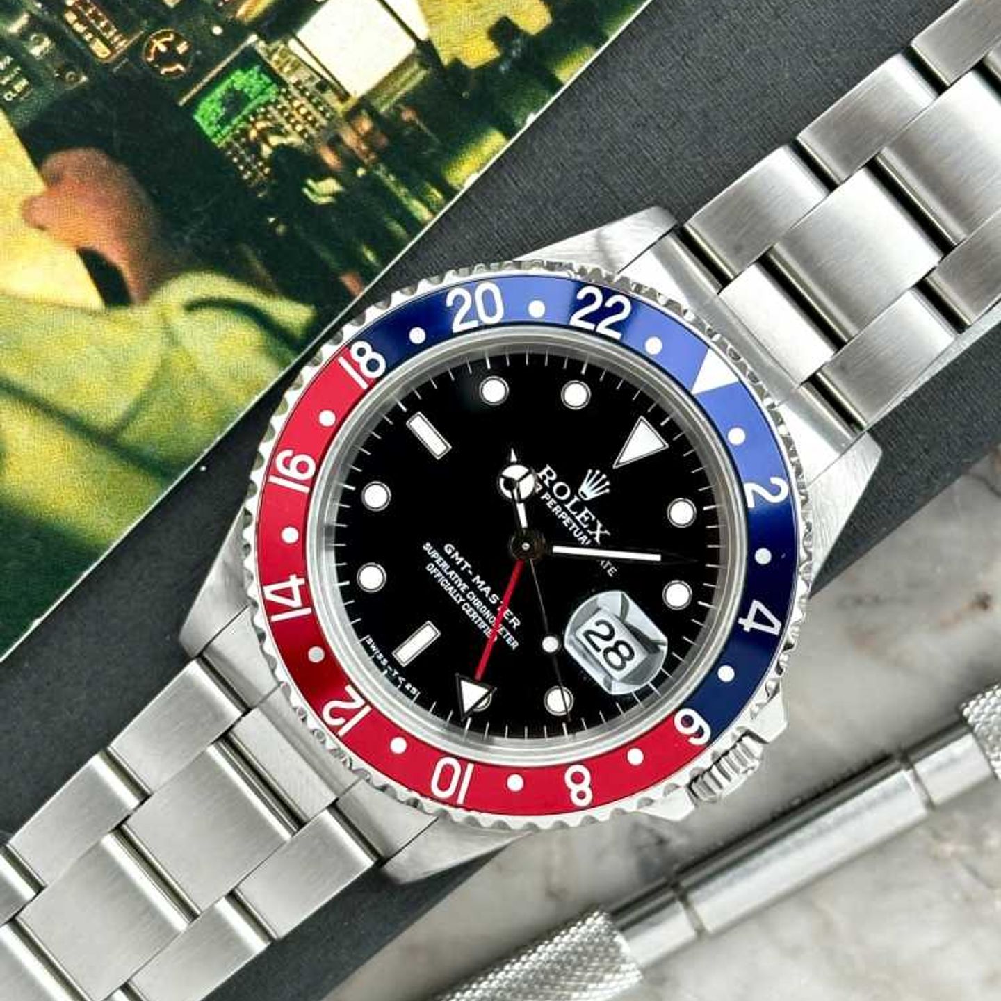 Rolex GMT-Master 16700 (1996) - Zwart wijzerplaat 40mm Staal (5/8)