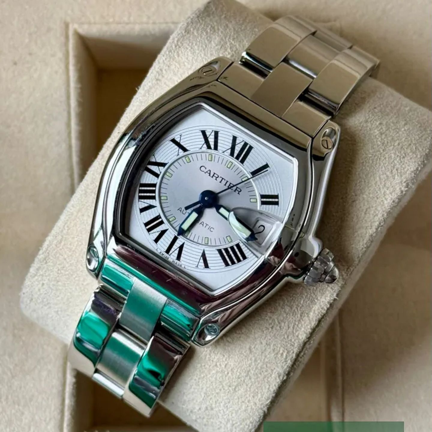 Cartier Roadster W62000V3 (2010) - Zilver wijzerplaat 38mm Staal (3/7)