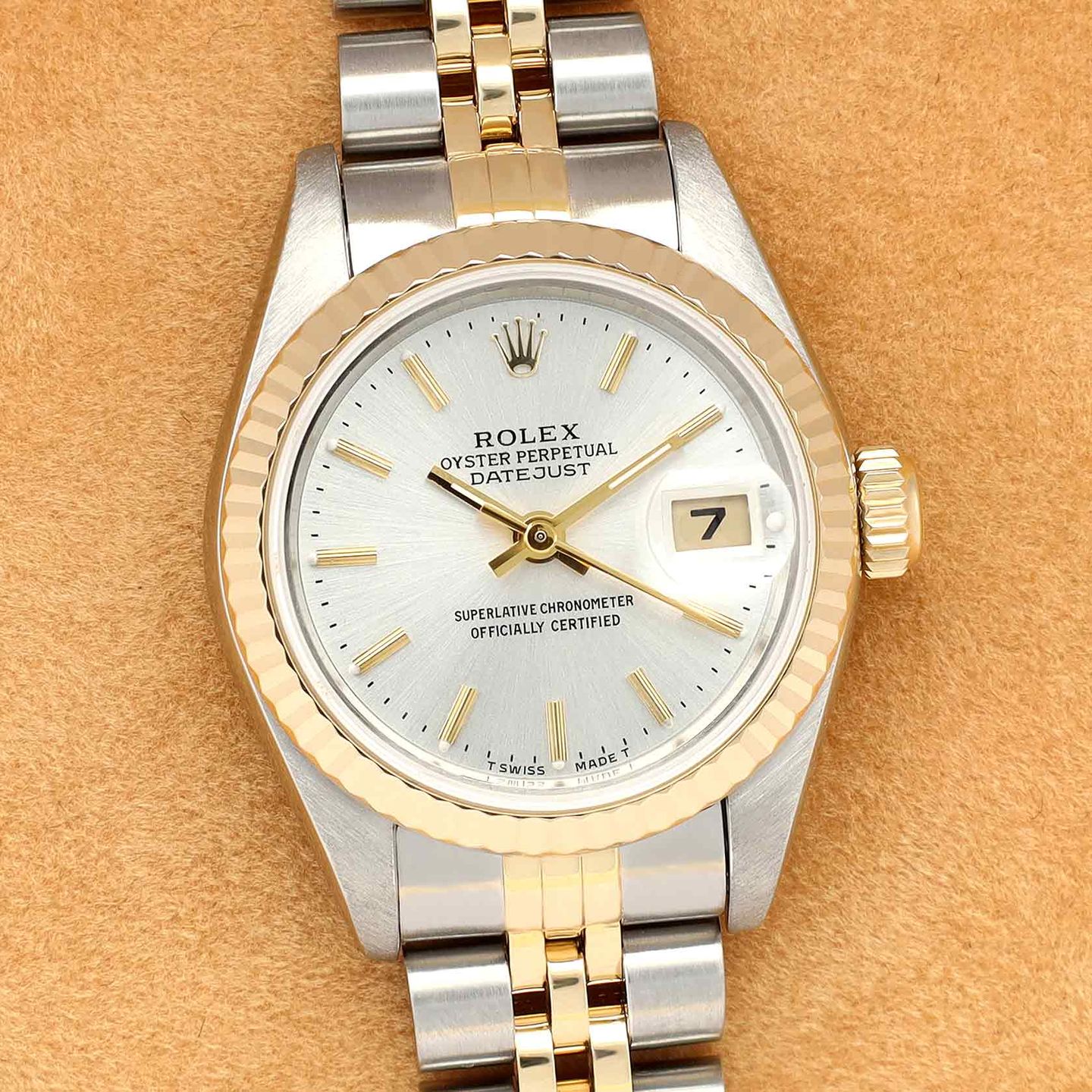 Rolex Lady-Datejust 69173 (1991) - Zilver wijzerplaat 26mm Goud/Staal (1/8)