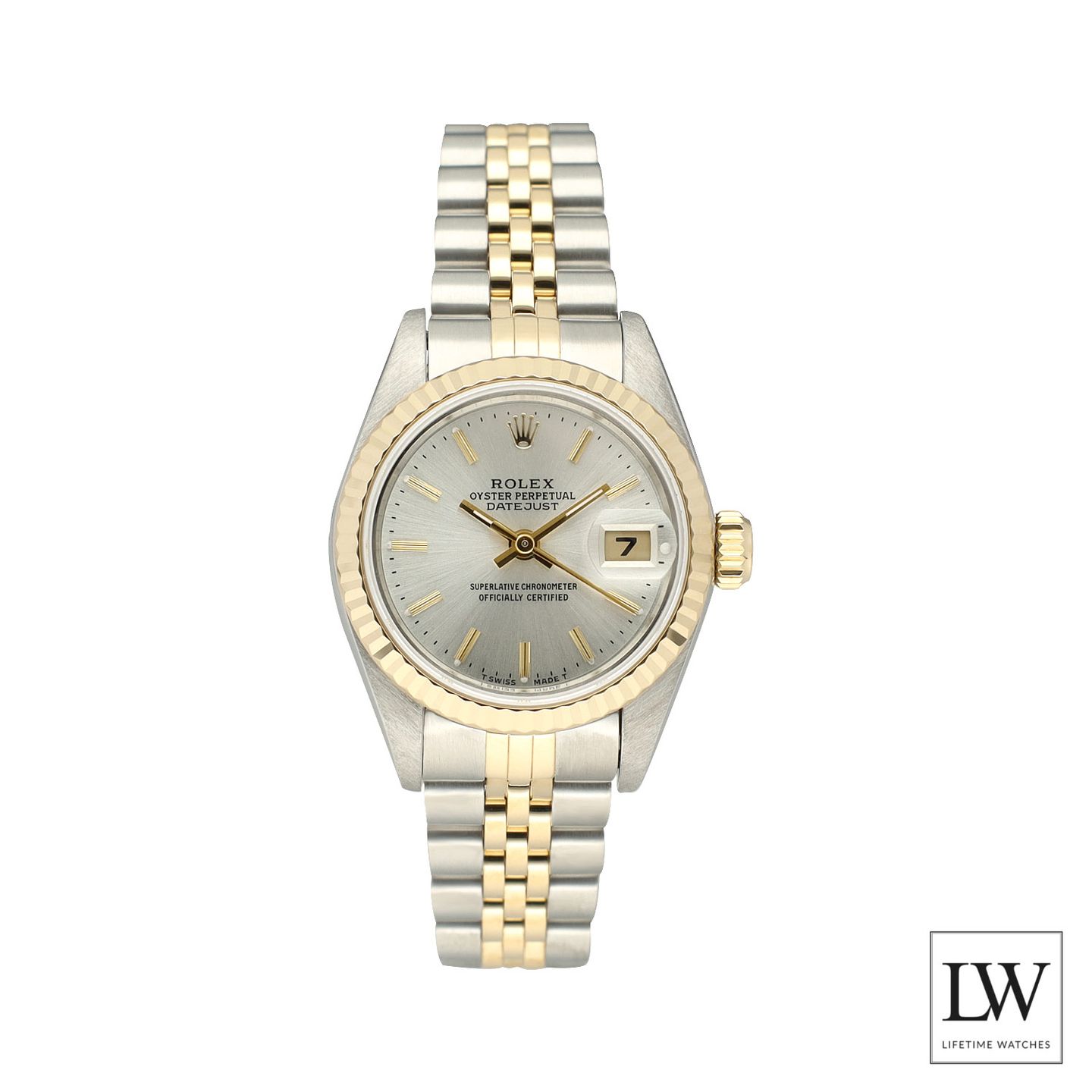 Rolex Lady-Datejust 69173 (1991) - Zilver wijzerplaat 26mm Goud/Staal (3/8)