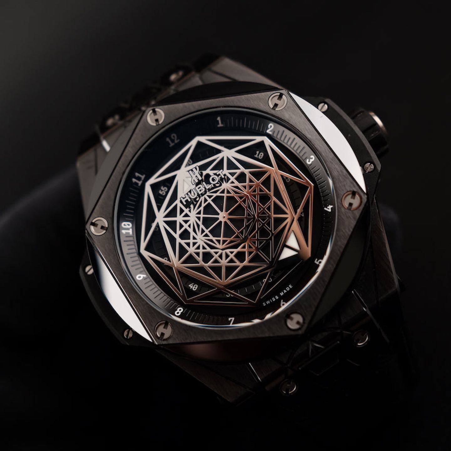 Hublot Big Bang Sang Bleu 415.CX.1112.VR.MXM18 (2019) - Zwart wijzerplaat 45mm Keramiek (1/8)