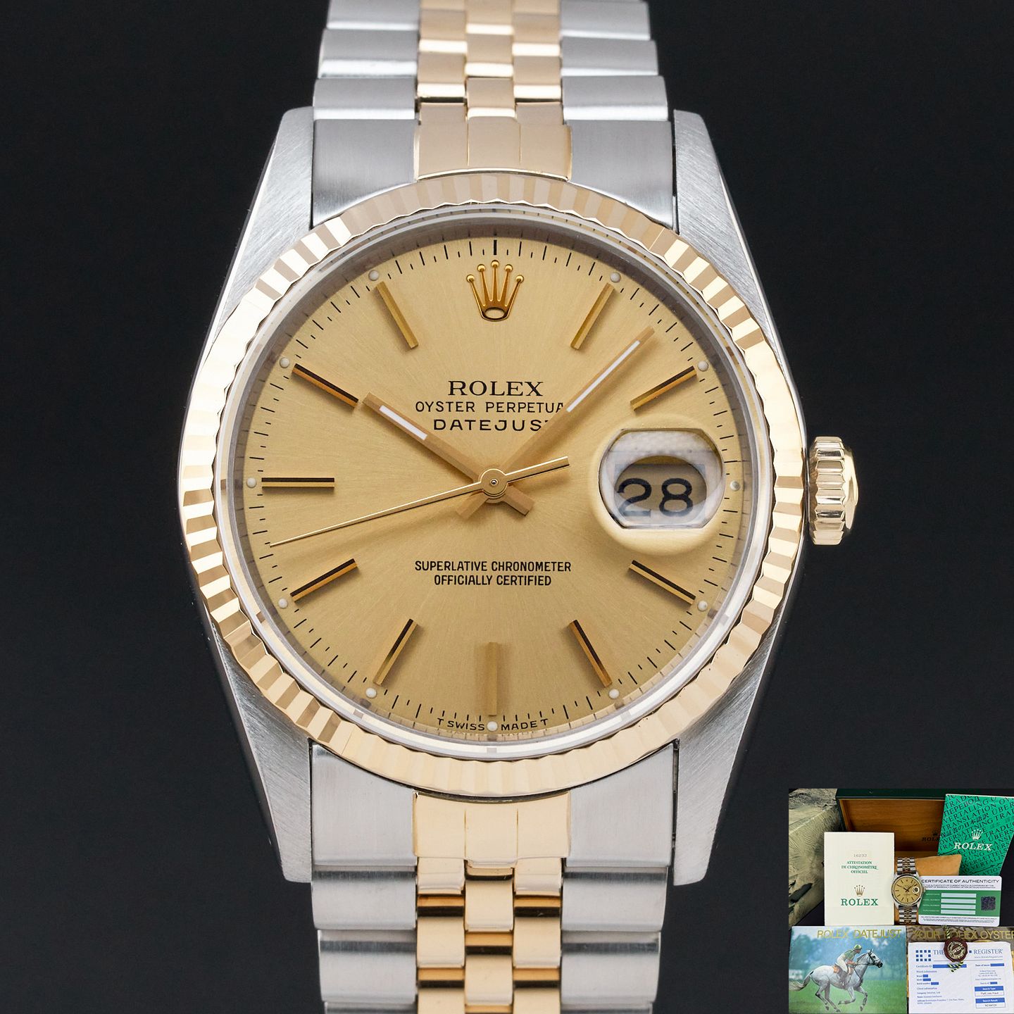 Rolex Datejust 36 16233 (1989) - 36 mm Gold/Steel case (1/8)